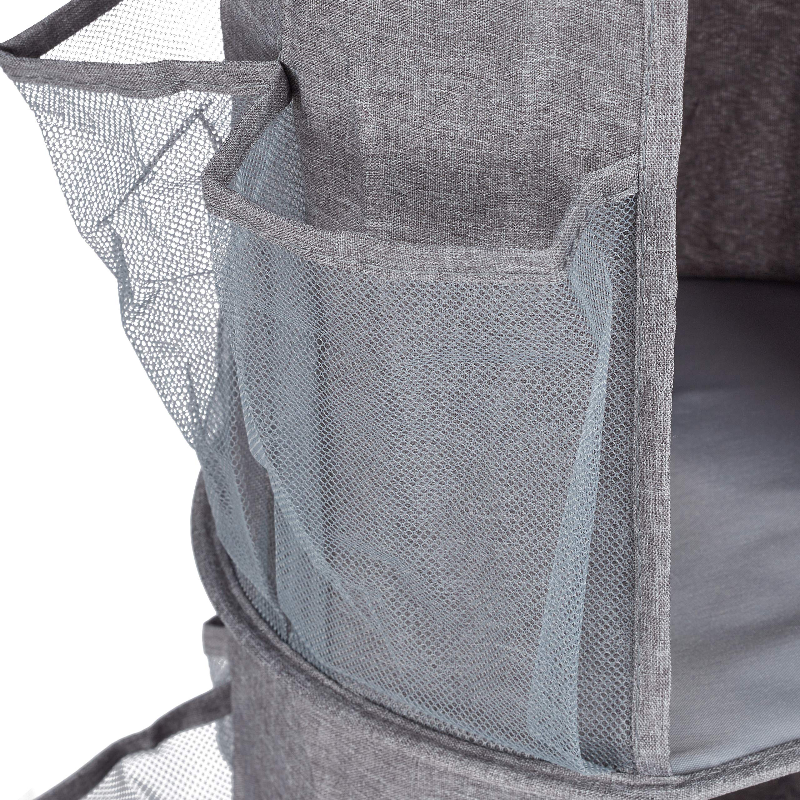 relaxdays-h-ngeregal-f-r-kleiderschrank-5-f-cher-30-netztaschen-grau image 6