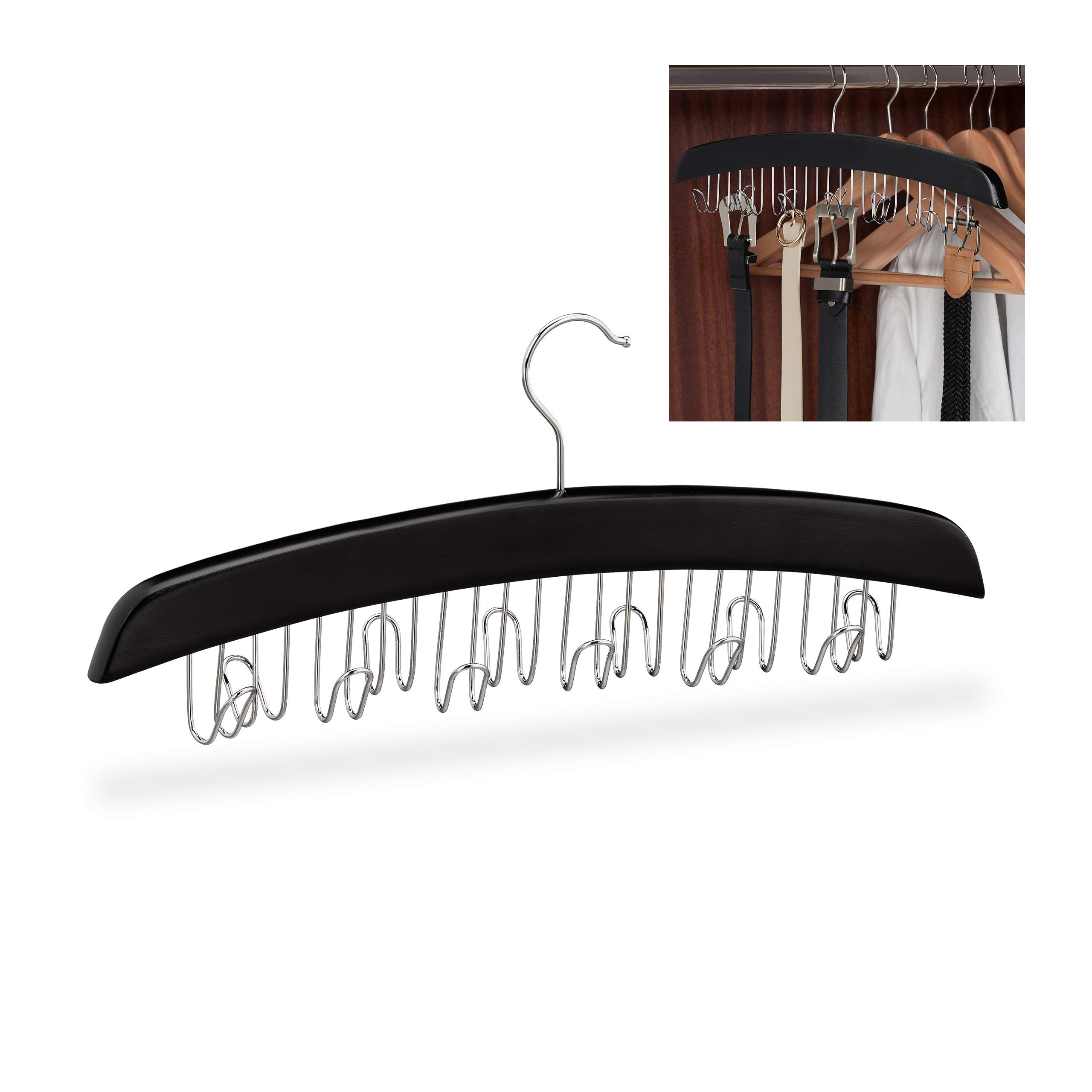 relaxdays-g-rtelhalter-schrank-360-drehbar-schwarz-silber-f-r-12-g-rtel image 1