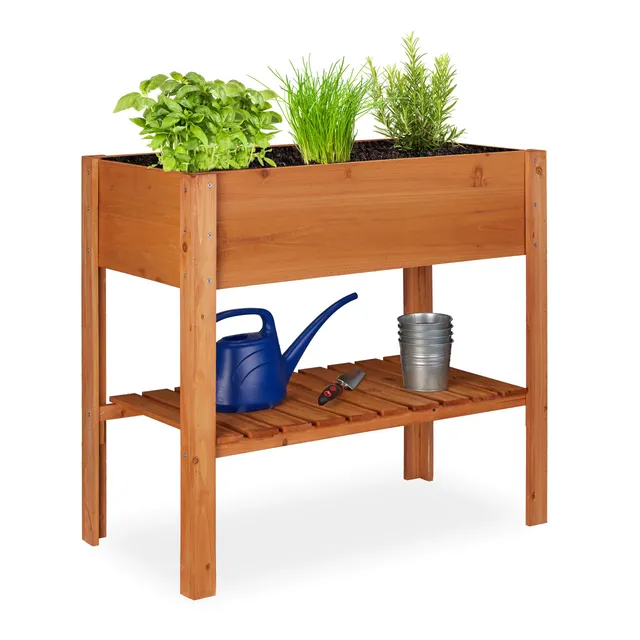 relaxdays-hochbeet-holz-mit-ablagefach-80-x-88-x-43-5-cm-hellbraun image 1