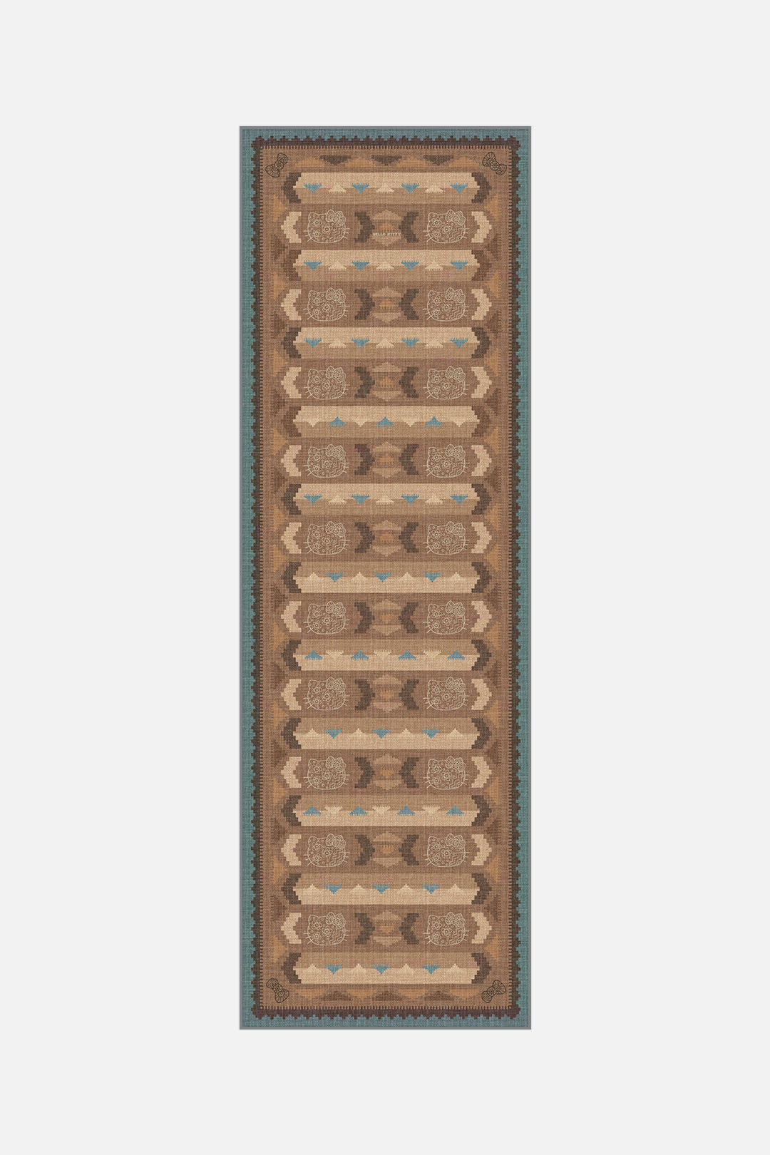 teppana-hello-kitty-kilim-terrakotta-teppich-waschbarer-kilim-teppich-boho-geome image 5
