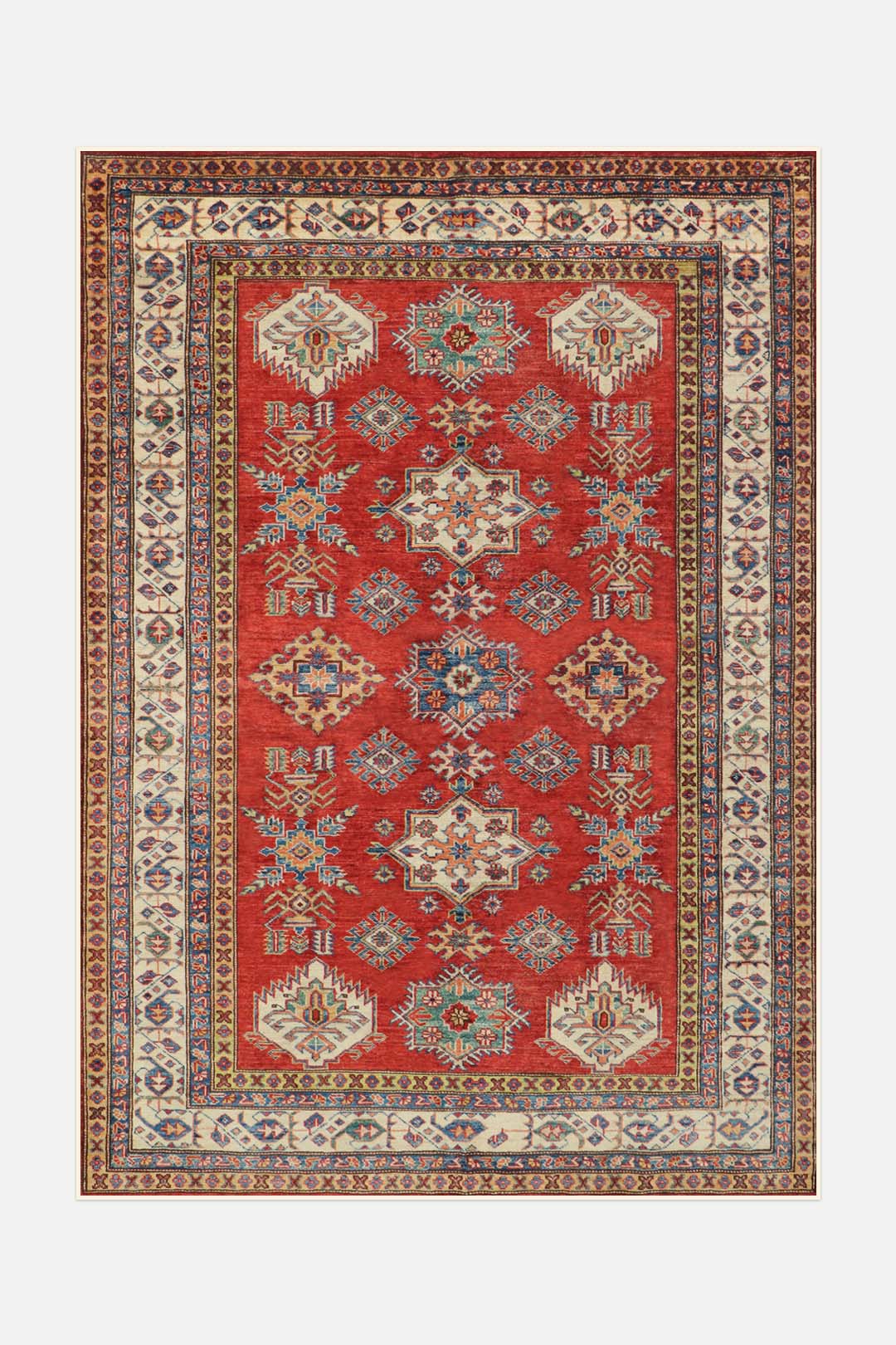 teppana-alina-kazak-teppich-waschbarer-marokkanisch-klassik-creme image 5