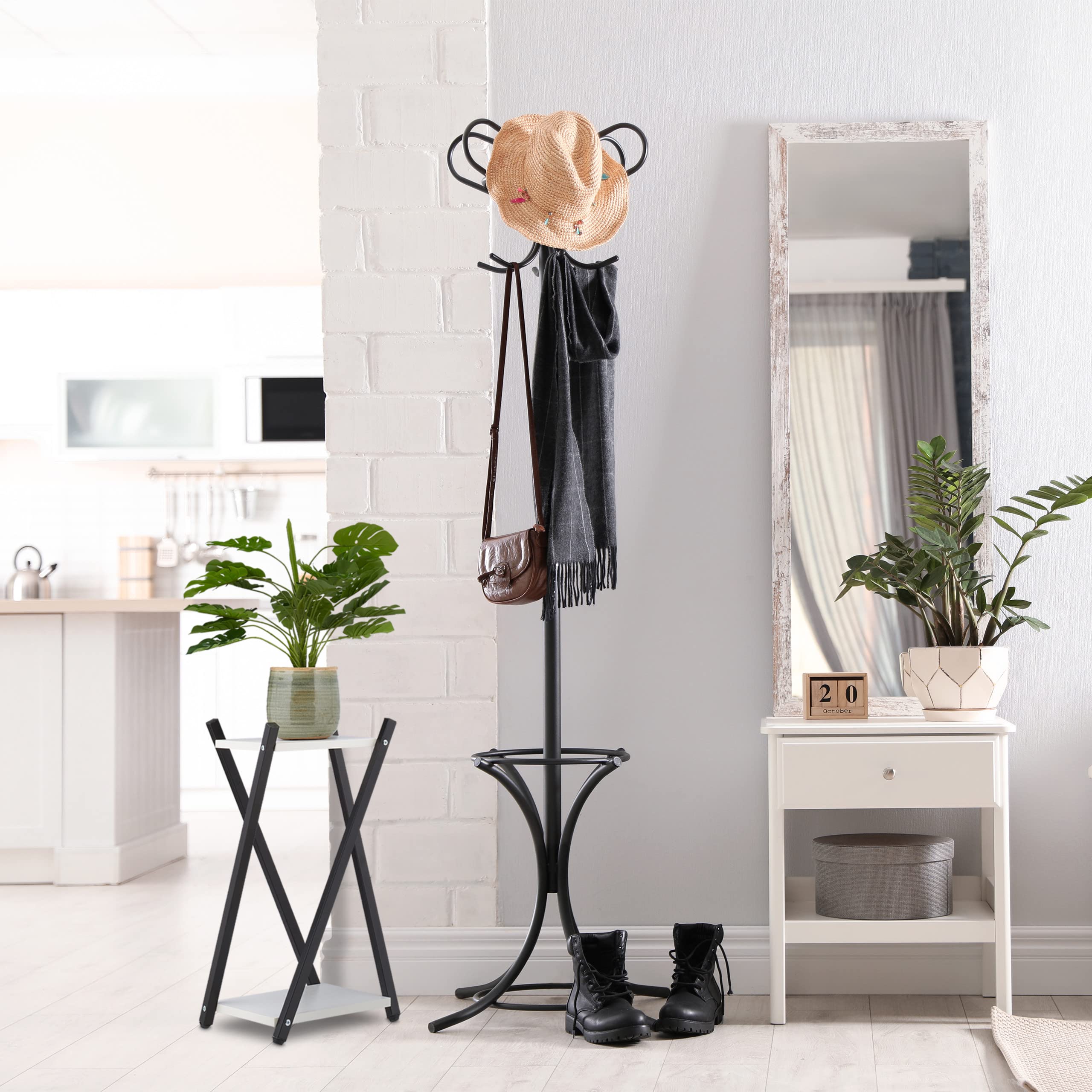 relaxdays-blumenst-nder-2-etagen-schwarz-wei-57-x-29-x-29-cm-metall-mdf image 2