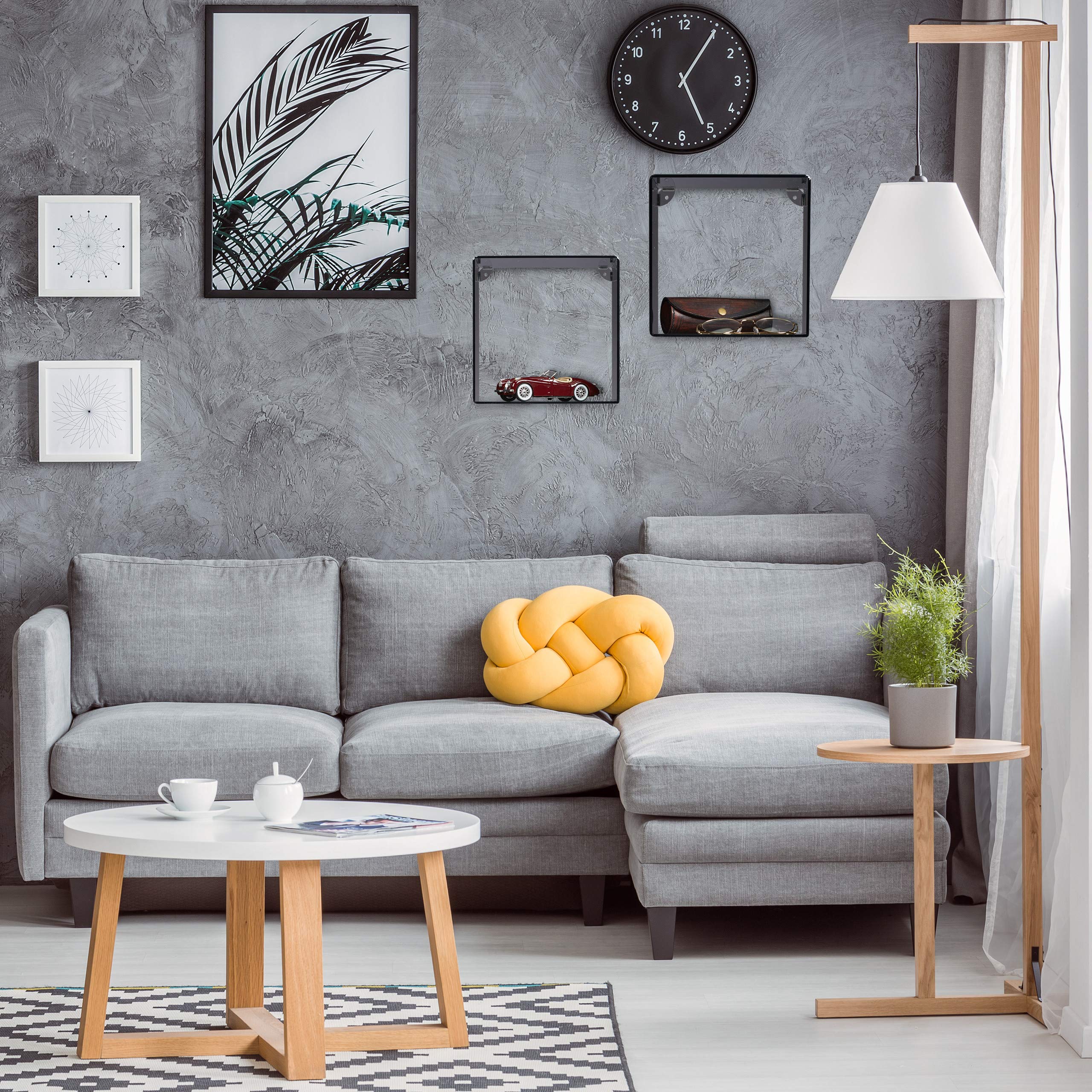relaxdays-wandregal-3er-set-acryl-schwebend-cube-schwarz image 4