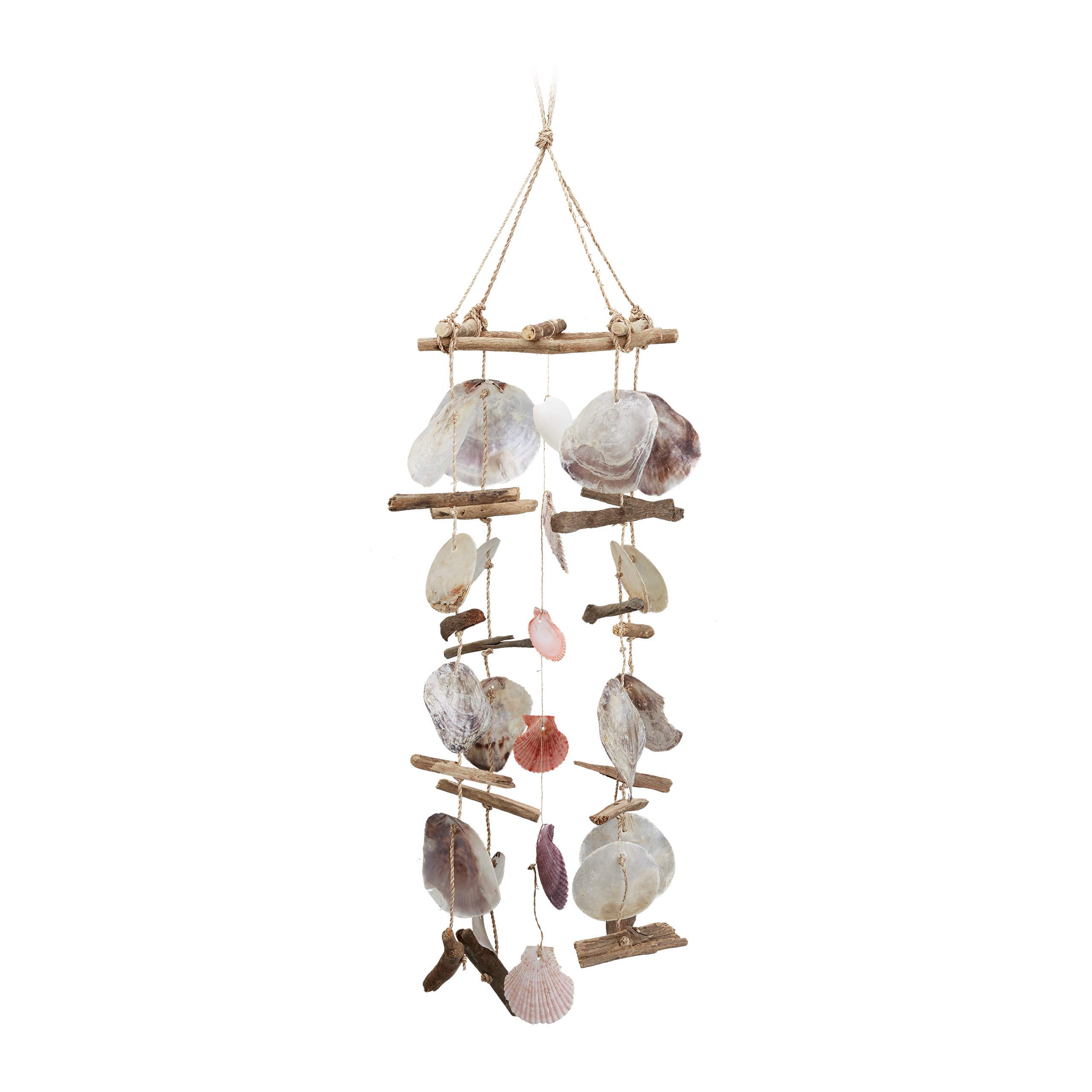 relaxdays-windspiel-mit-treibholz-und-capiz-muscheln-88-cm-bunt image 1