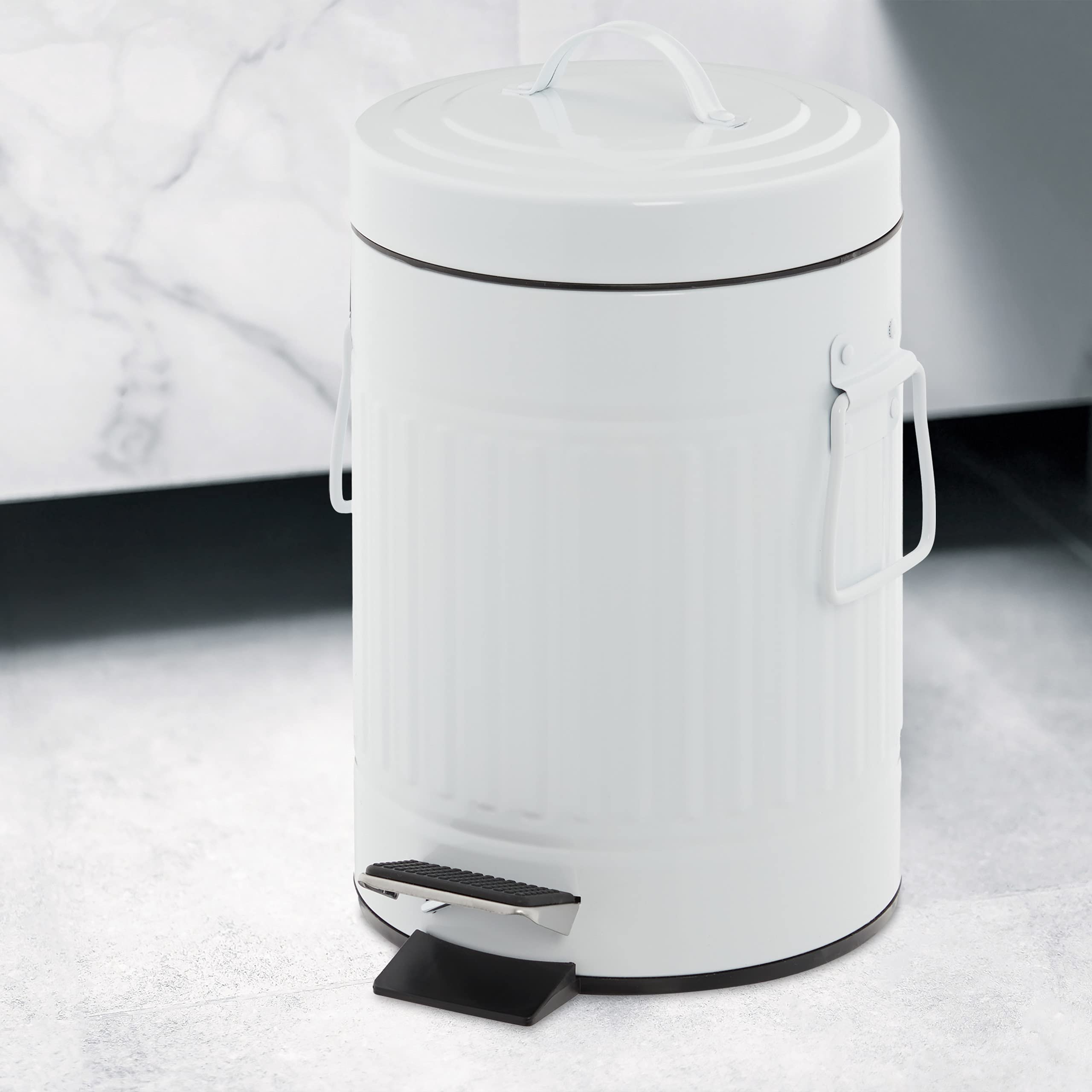 relaxdays-kosmetikeimer-3-liter-metall-treteimer-wei image 2