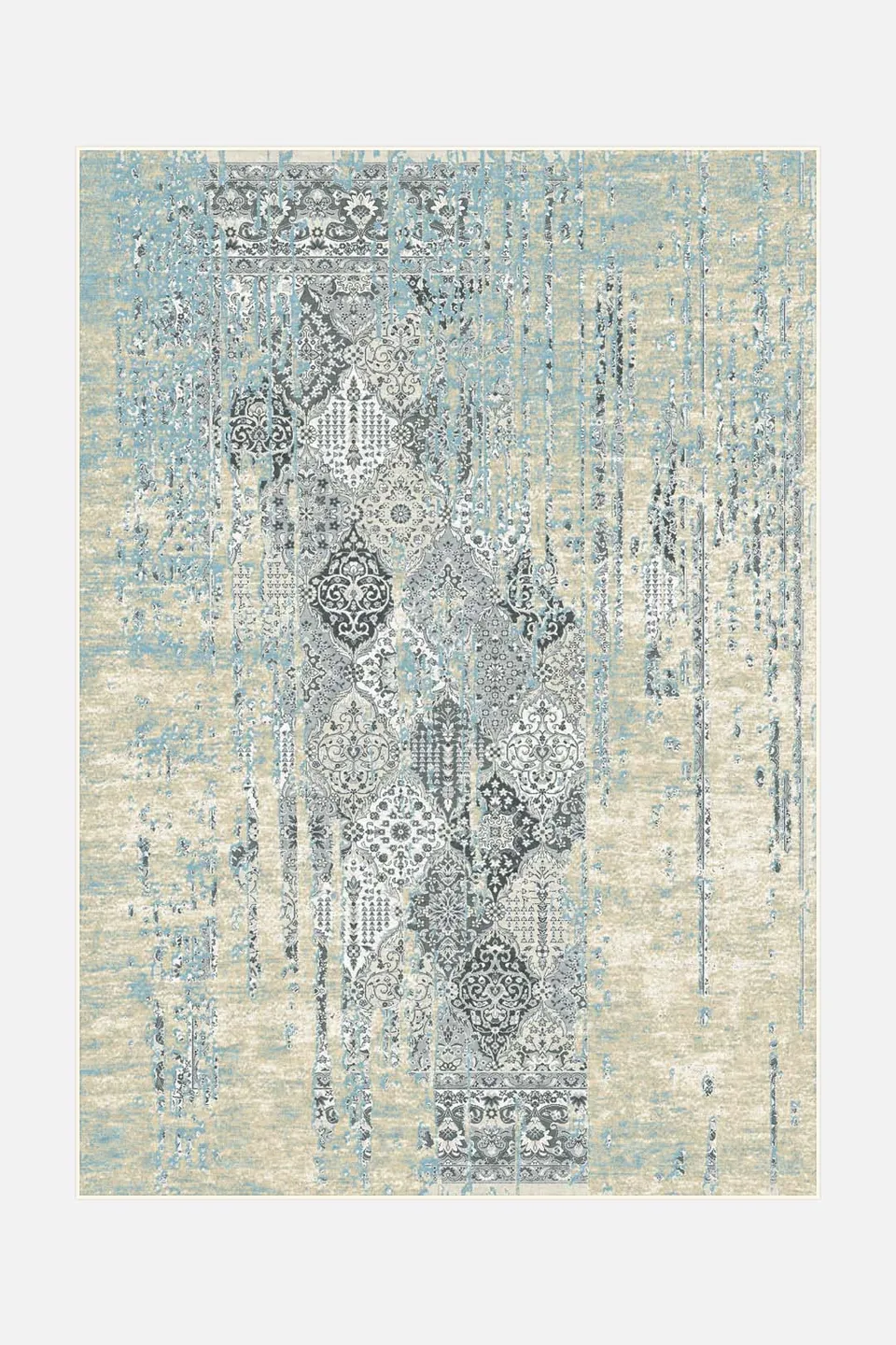 teppana-annika-dezent-teppich-waschbarer-teppich-blau-beige-grau image 1