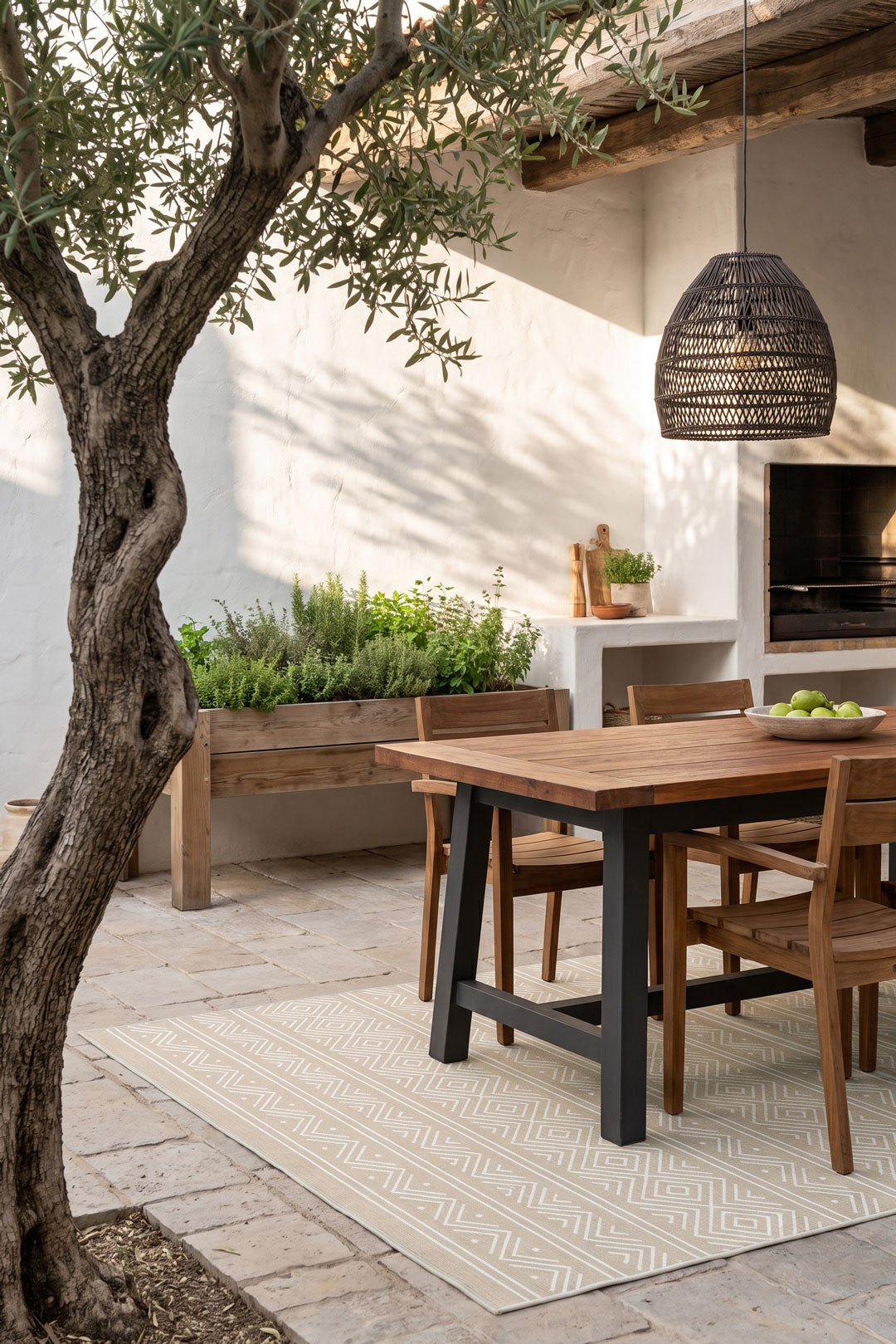 teppana-outdoor-aztek-creme-teppich-waschbarer-outdoor-teppich image 4