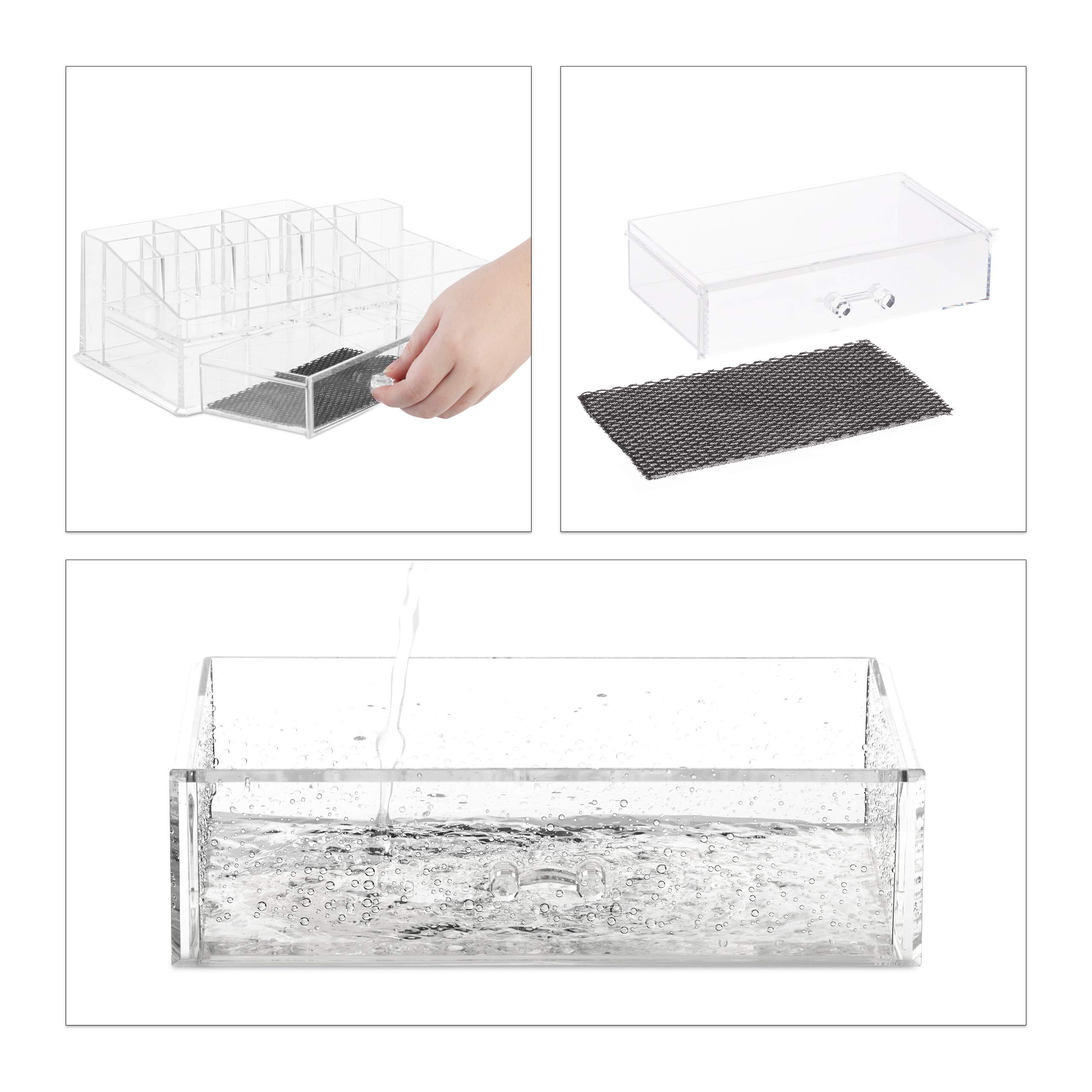 relaxdays-make-up-organizer-mit-schublade-transparent-15-f-cher image 7