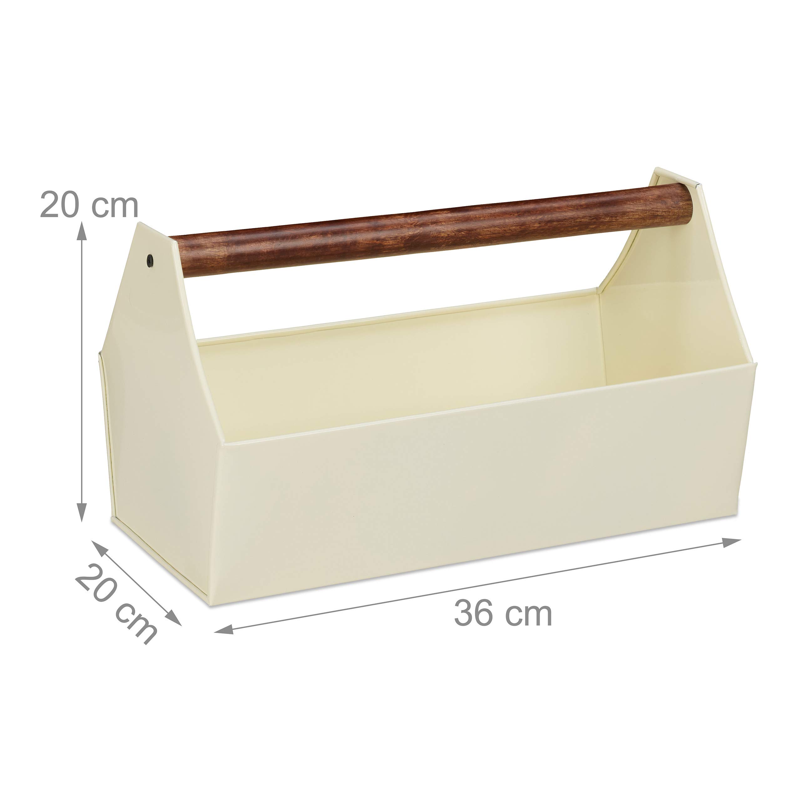 relaxdays-blumenkasten-eisen-creme-mit-holzgriff-pflanzkorb-hbt-20x36x20-cm image 4