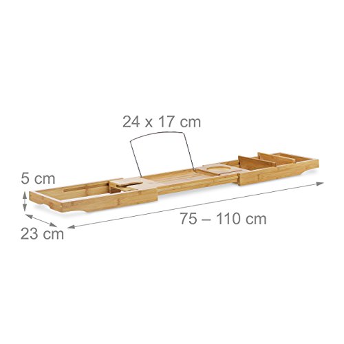 relaxdays-badewannenablage-bambus-ausziehbar-75-110-cm-natur image 6