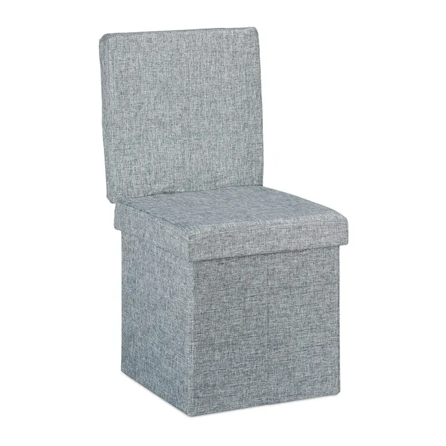 relaxdays-faltbarer-sitzhocker-mit-lehne-73x38x38-cm-grau-sitzcube-40-l image 1