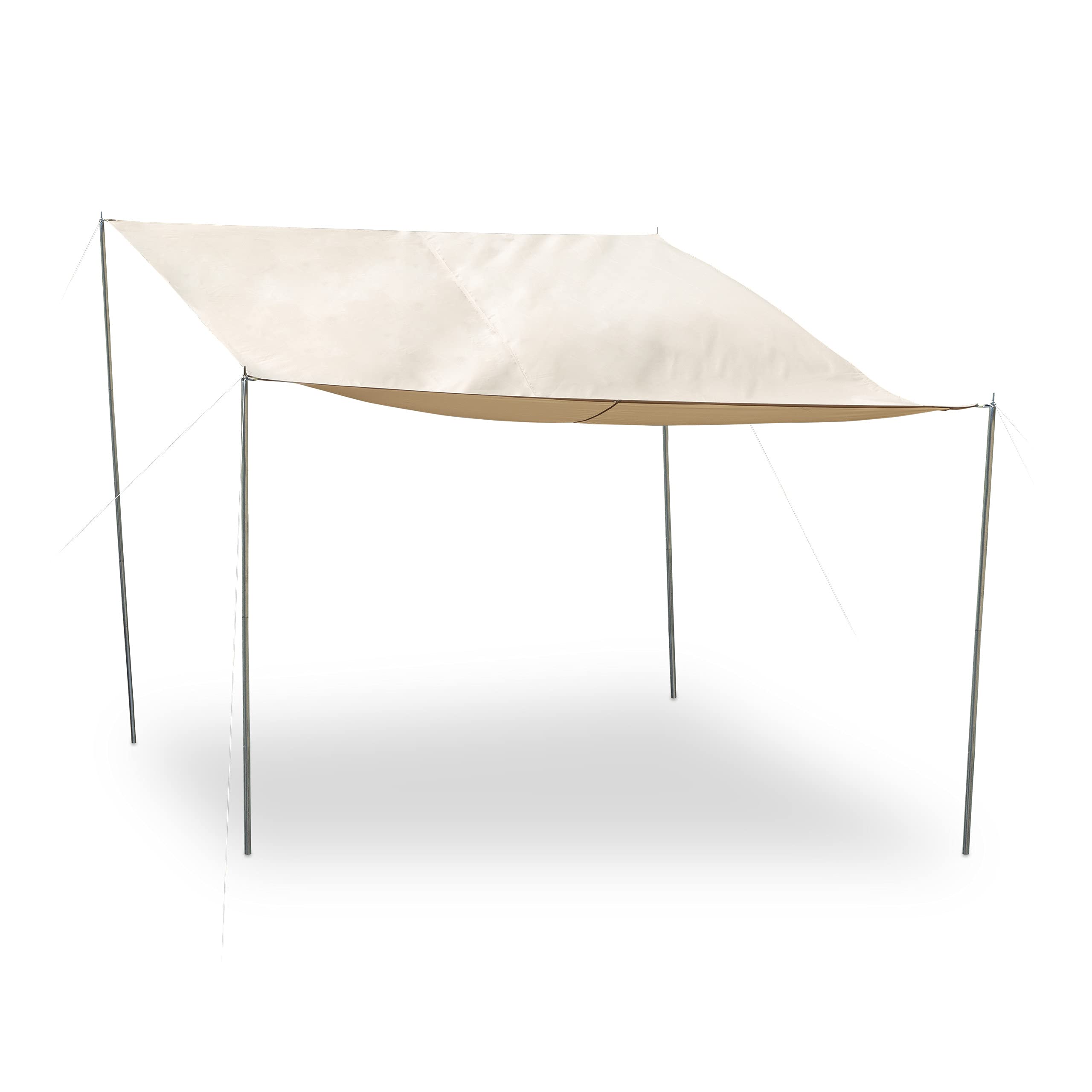 relaxdays-sonnensegel-rechteckig-3x4-m-mit-stangen-beige-wasserfest image 1