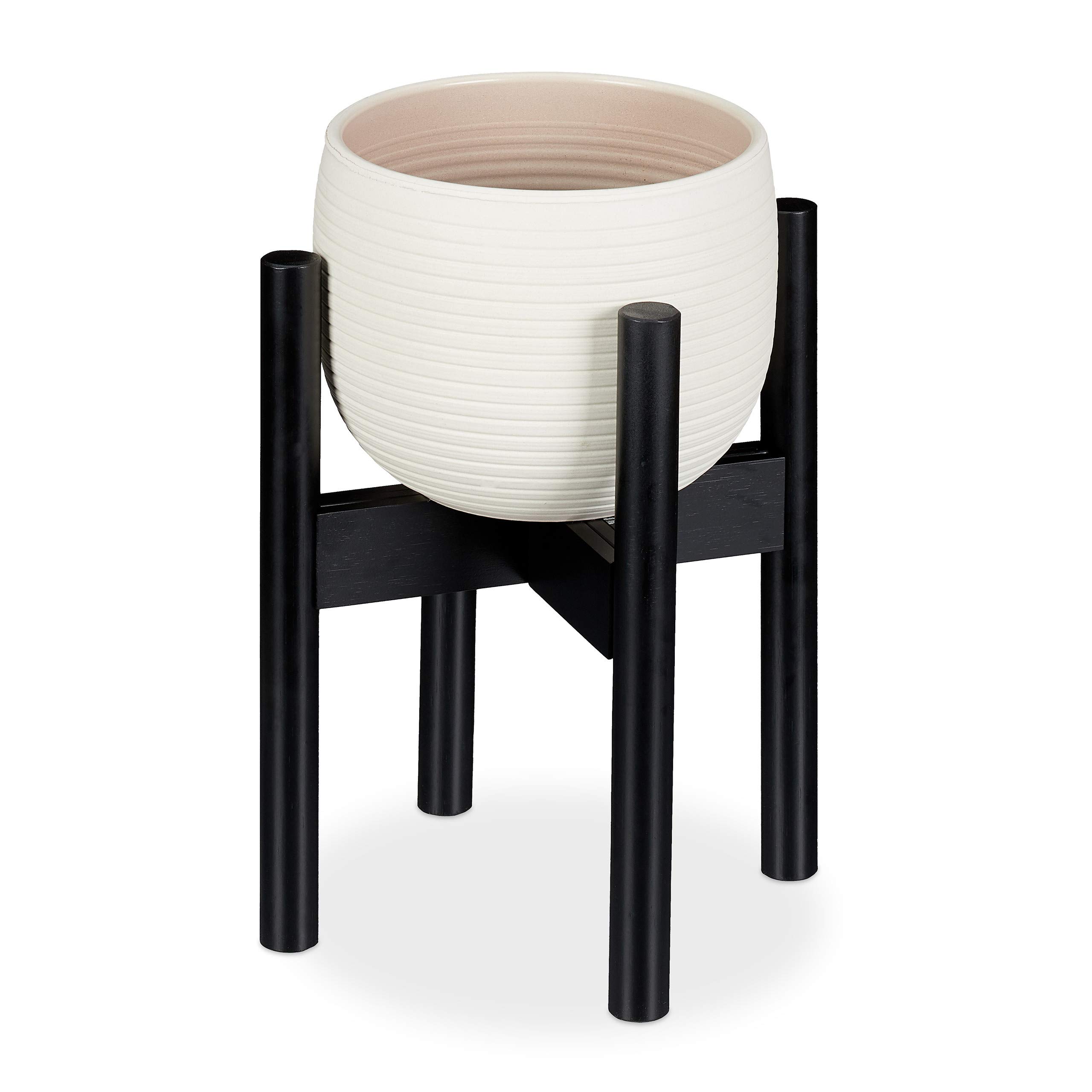 relaxdays-blumenst-nder-bambus-verstellbar-schwarz-h-35-5-cm image 1