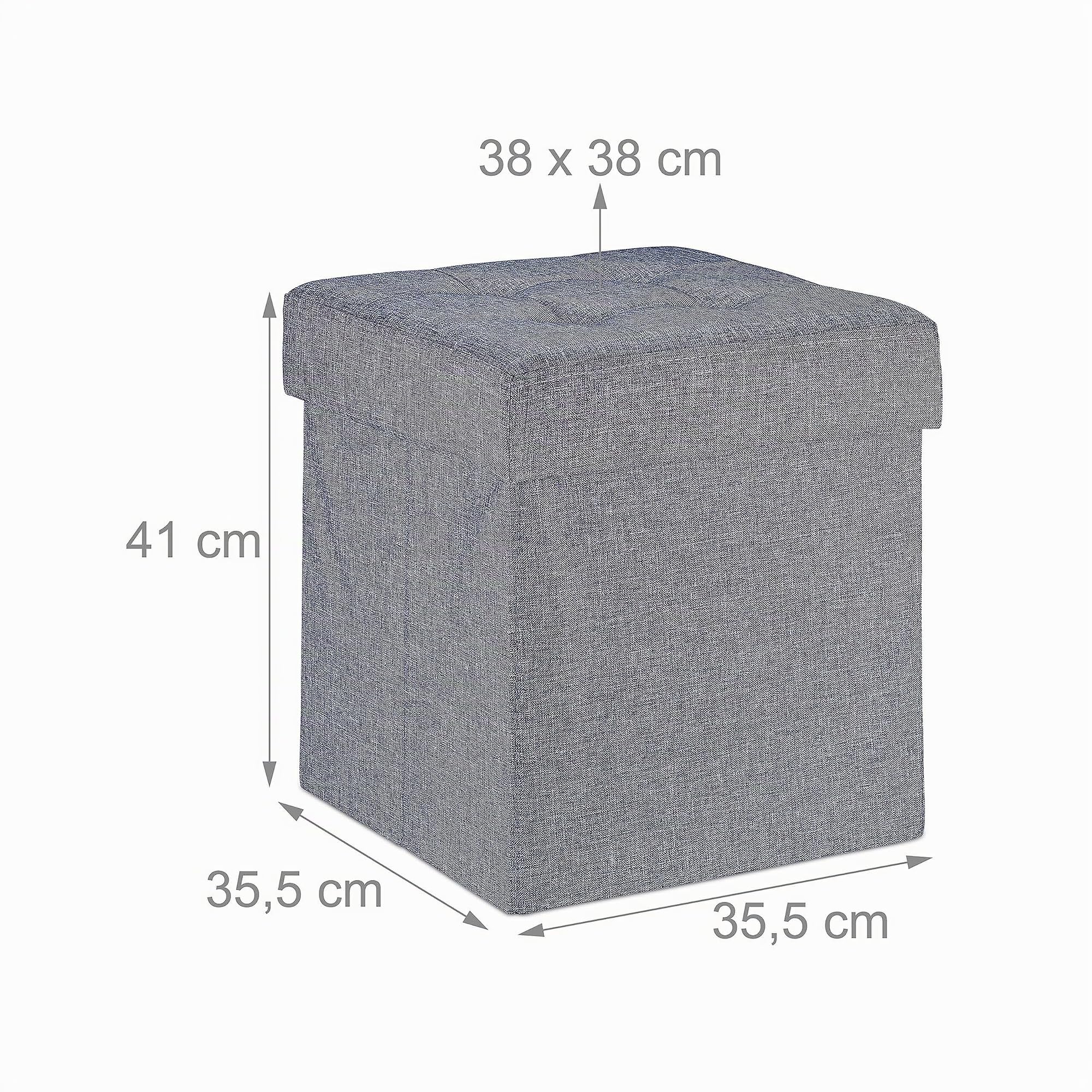 relaxdays-sitzhocker-mit-stauraum-faltbar-gepolstert-grau image 3