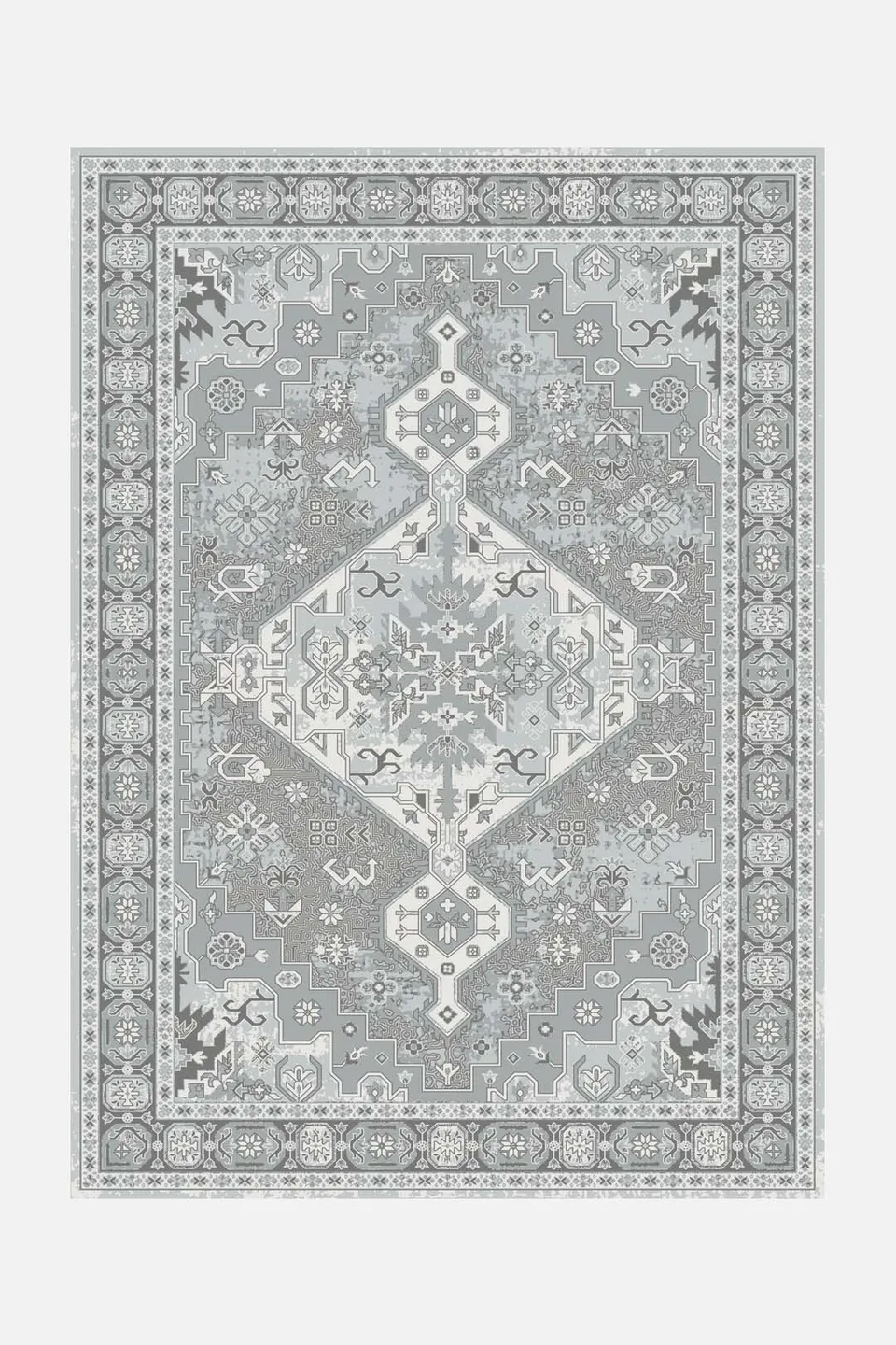 teppana-keivan-platin-teppich-waschbarer-indoor-teppich-grau-silber-persisch image 1