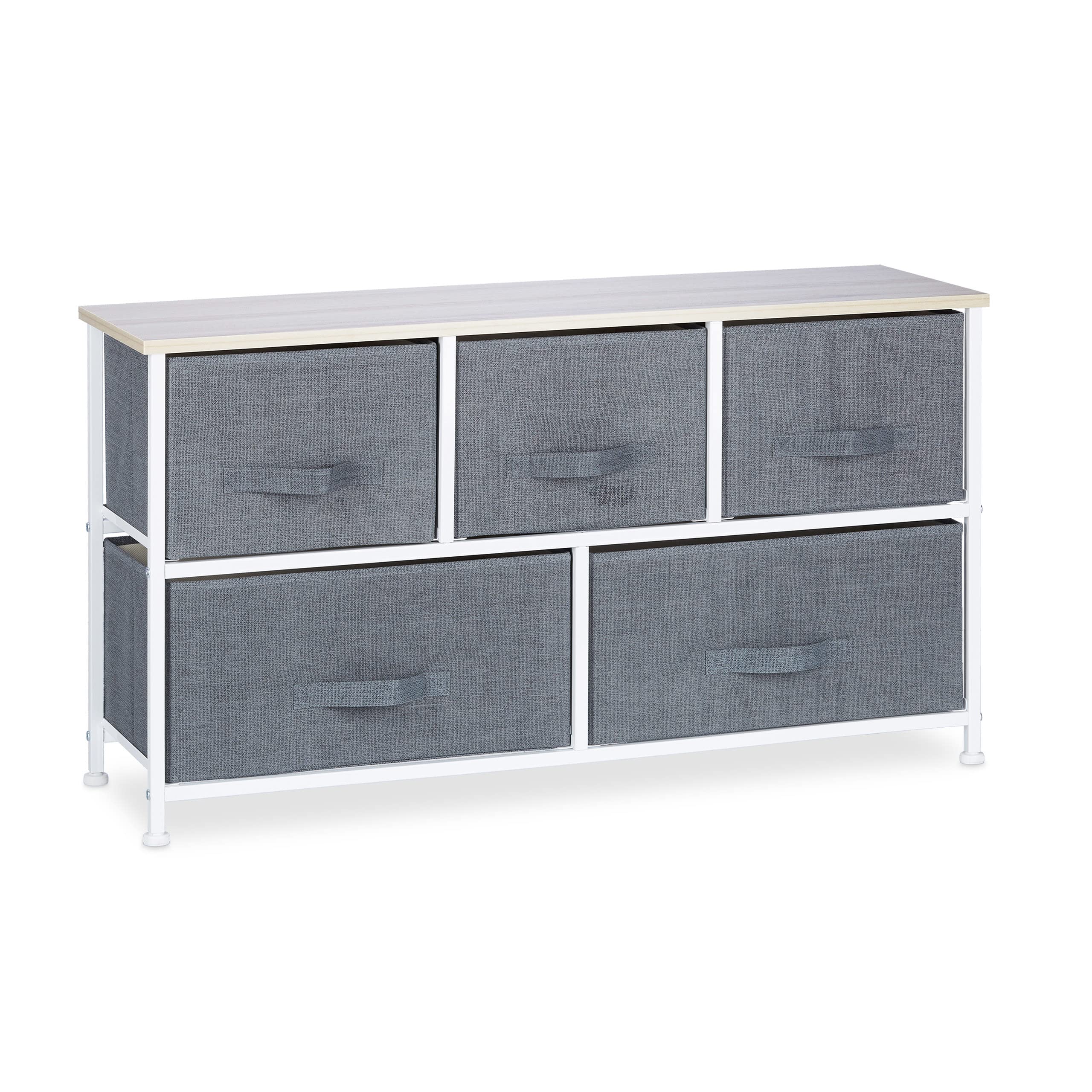 relaxdays-regalsystem-mit-5-stoff-schubladen-metall-holz-grau-54-5-x-100-x-30-cm image 5