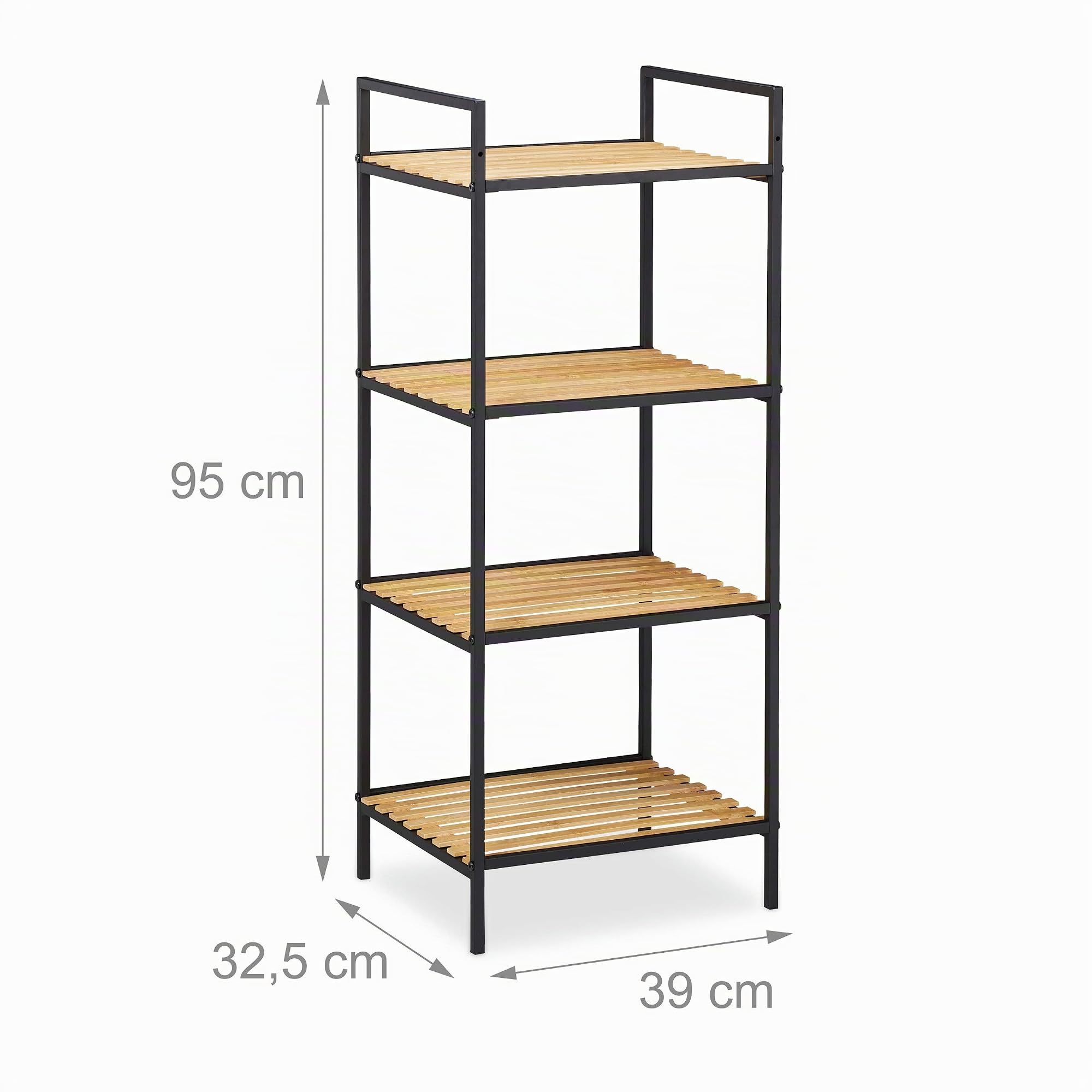 relaxdays-standregal-4-ablagen-bambus-metall-95-x-39-x-32-5-cm-braun-schwarz image 3