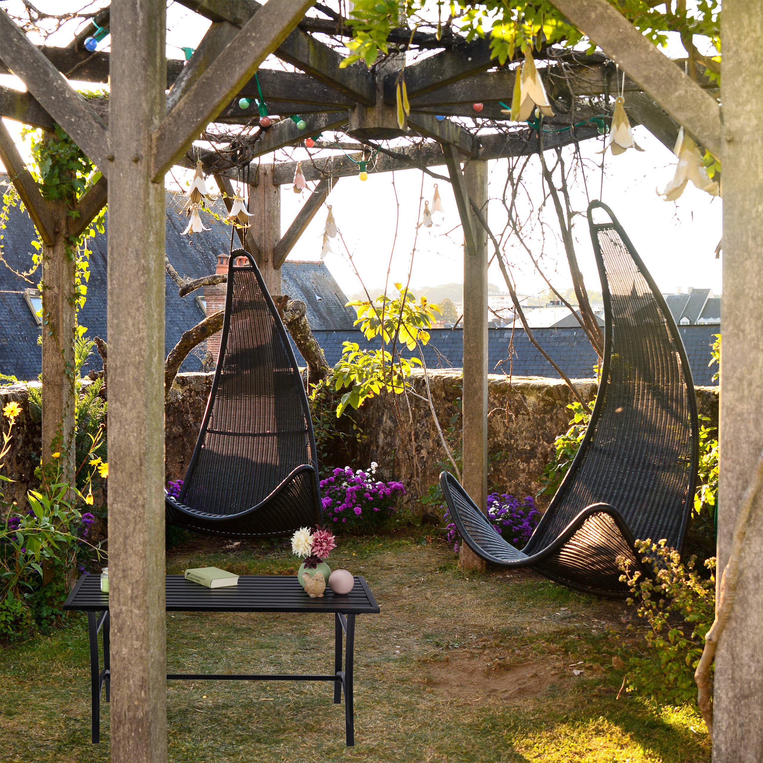 relaxdays-gartentisch-rechteckig-metall-120x60x55-5-cm-schwarz-mit-gitterstreben image 4