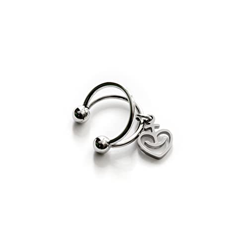 astra-two-rings-ear-cuff-ohrklemme-herzanker-edelstahl-poliert-1-st-ck image 5