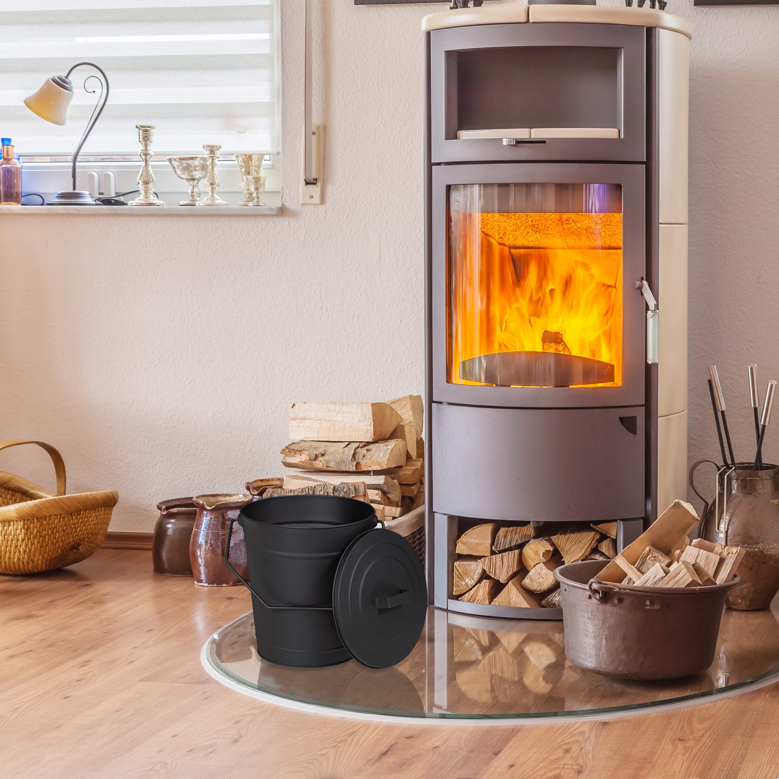 relaxdays-ascheeimer-mit-deckel-12-liter-stahl-schwarz image 2