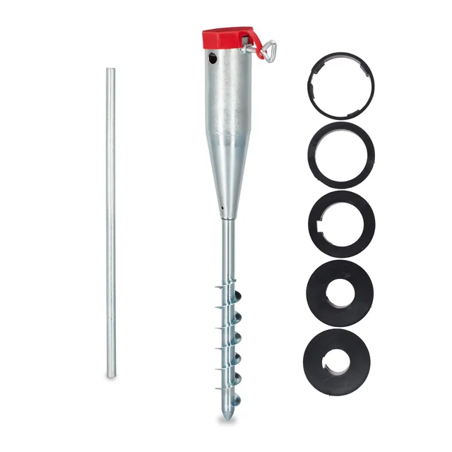 relaxdays-bodenh-lse-sonnenschirm-silber-drehh-lse-stahl-verzinkt-mit-adapter-25 image 1