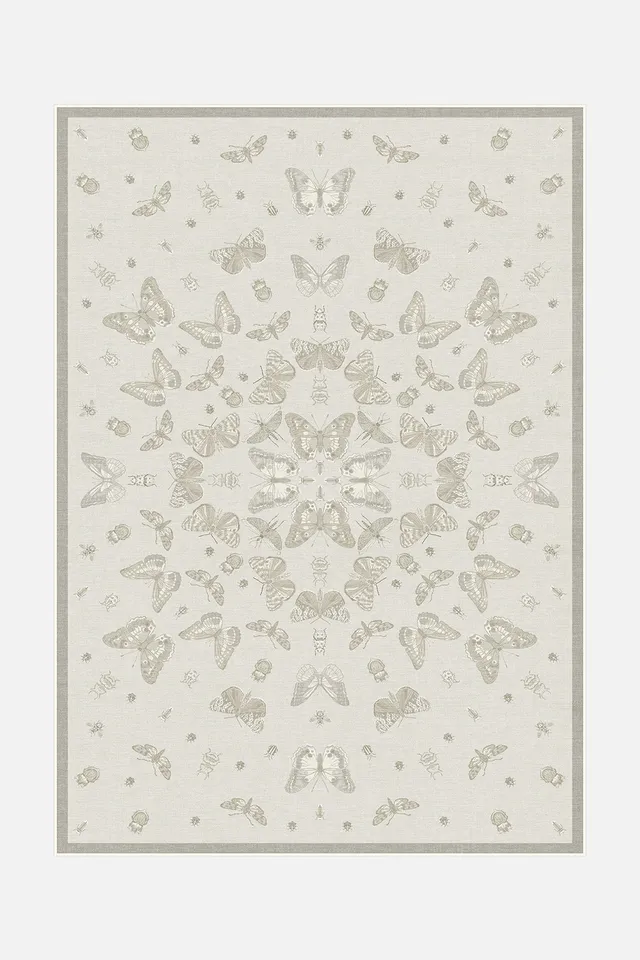 teppana-schmetterling-beige-waschbarer-teppich image 1