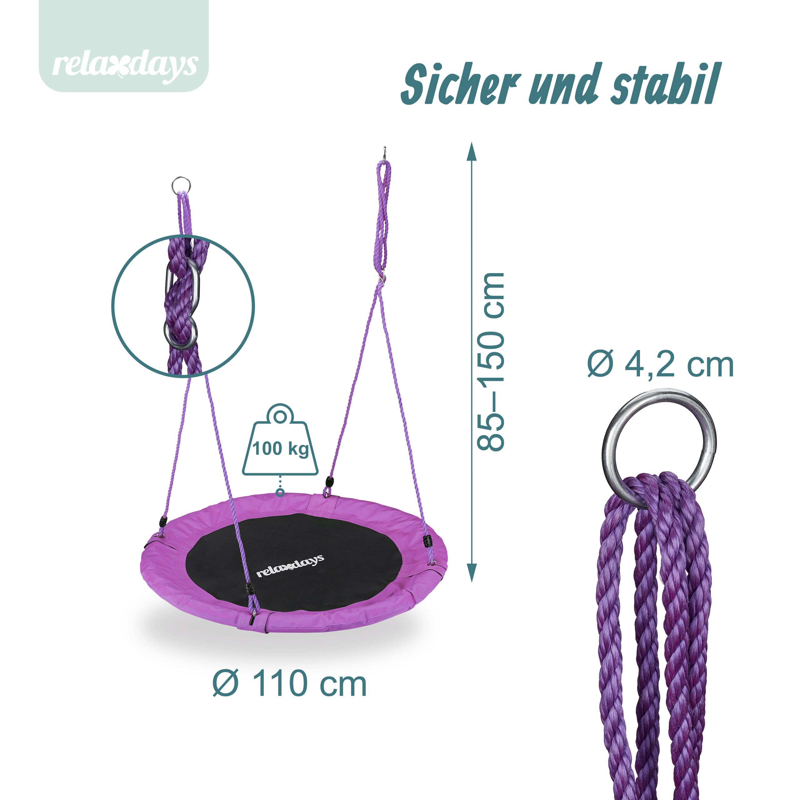 relaxdays-nestschaukel-rund-110-cm-violett image 4