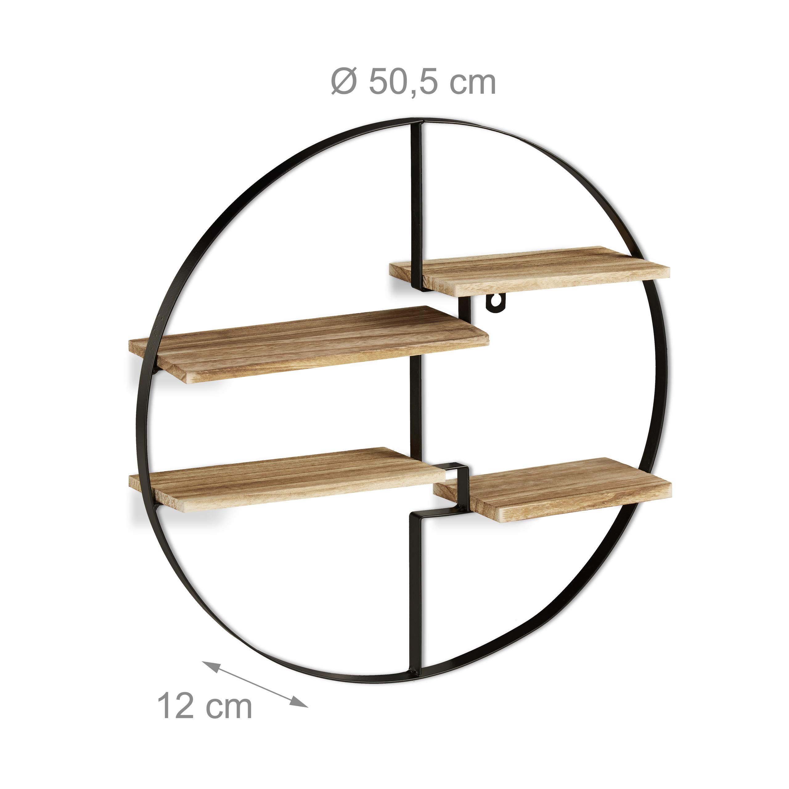 relaxdays-wandregal-rund-50-5-cm-schwebendes-dekoregal-mit-4-ablagen-schwarz-nat image 4