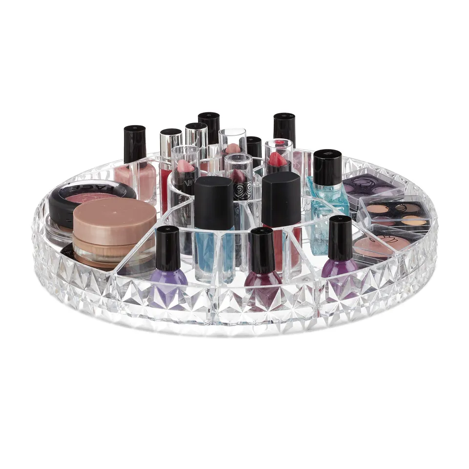 relaxdays-make-up-organizer-drehbar-17-f-cher-transparent image 1