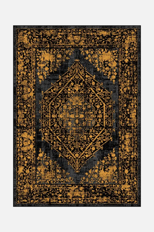 teppana-nero-gold-teppich-waschbarer-indoor-teppich image 1