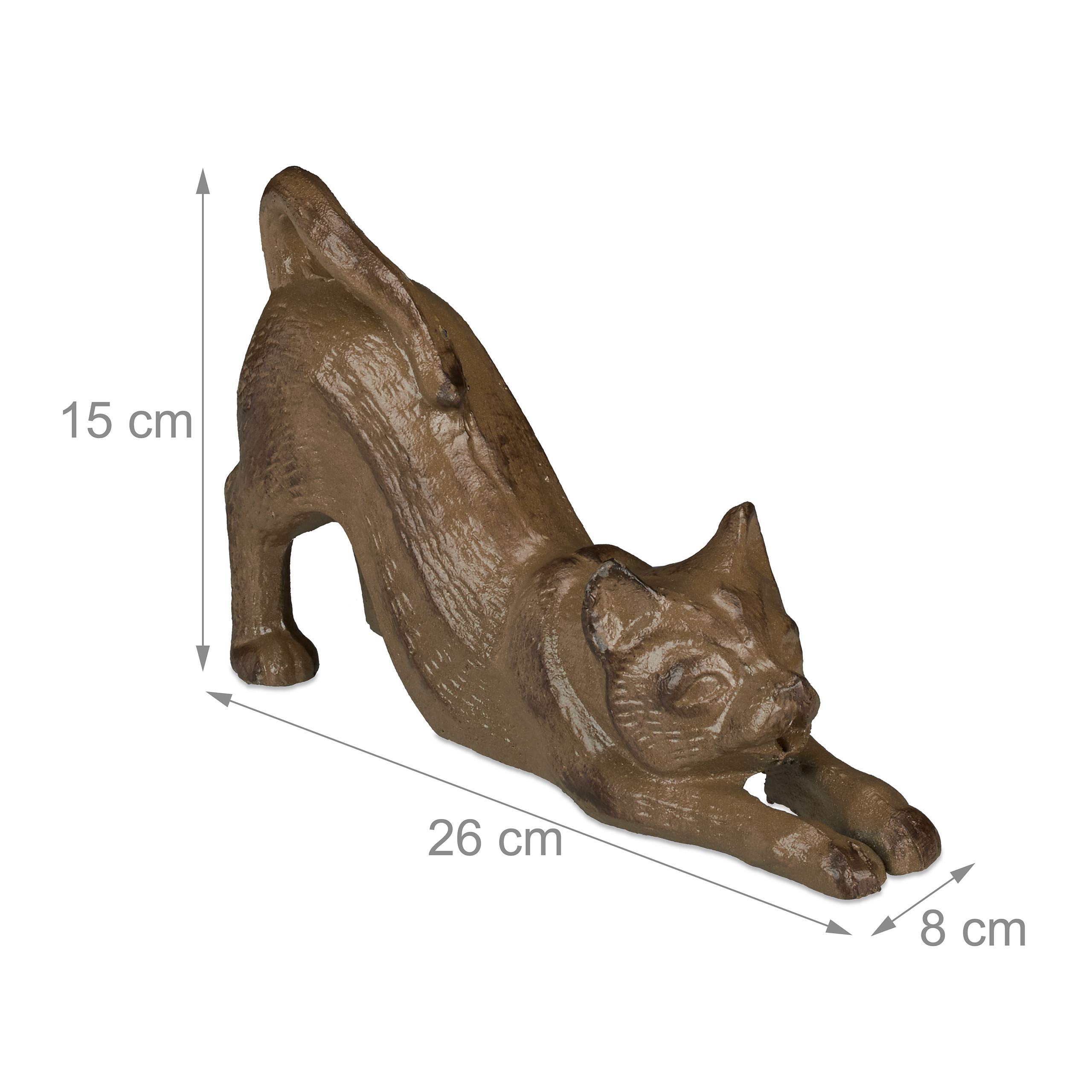 relaxdays-katzenfigur-gusseisen-braun-15x26-cm-wetterfest image 4