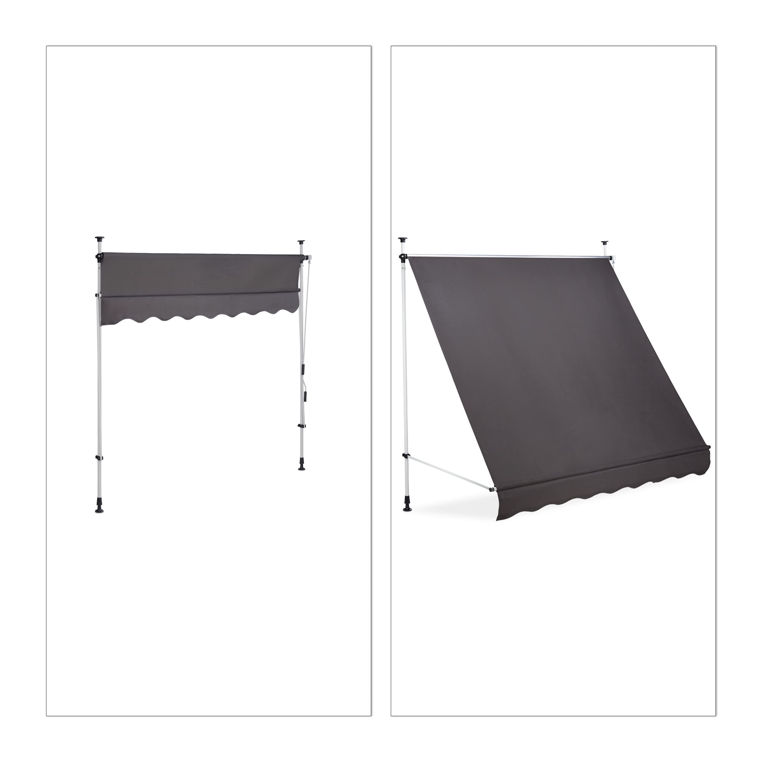 relaxdays-klemmmarkise-balkon-200-cm-grau-mit-handkurbel-ohne-bohren image 5