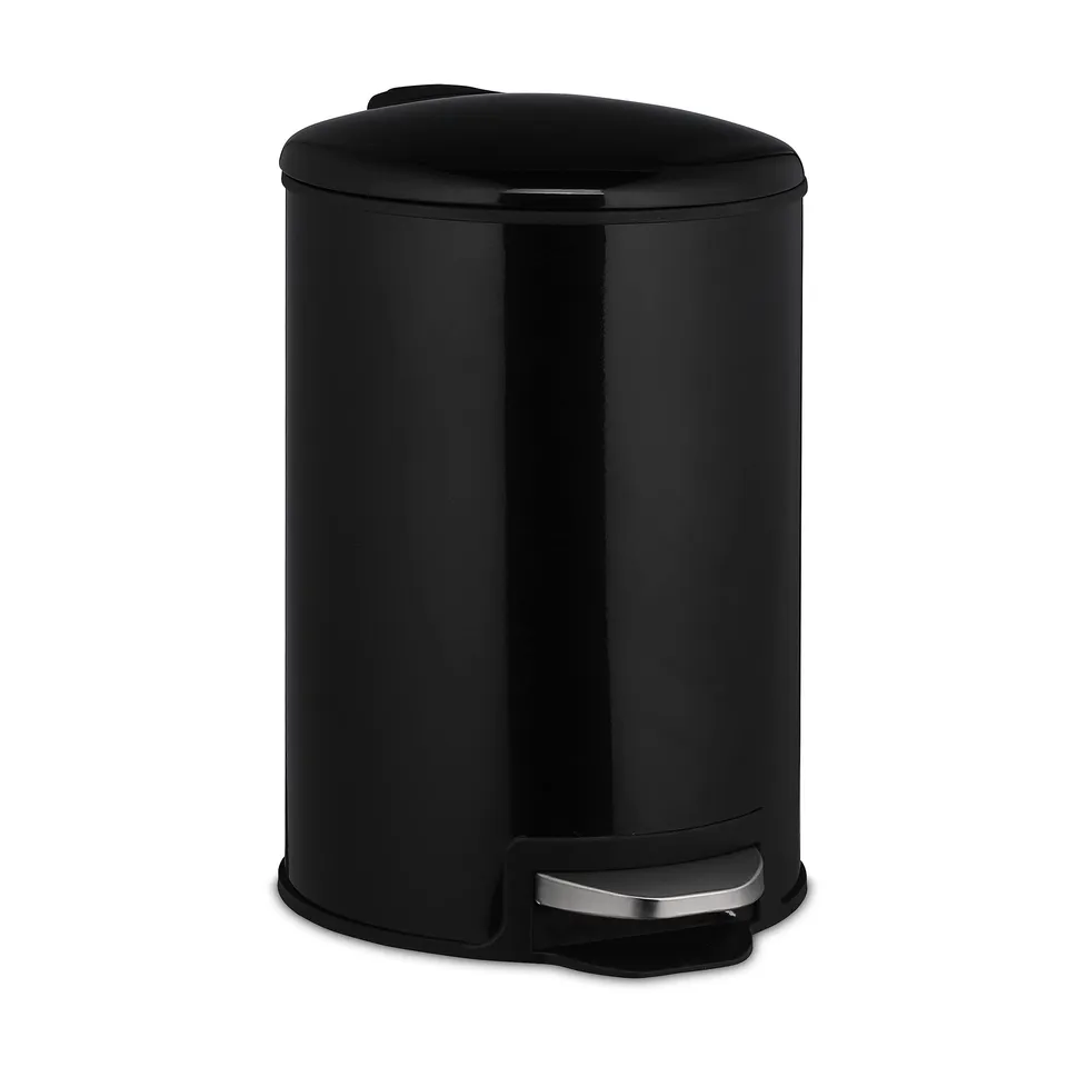 relaxdays-treteimer-3-liter-mit-absenkautomatik-in-schwarz image 1
