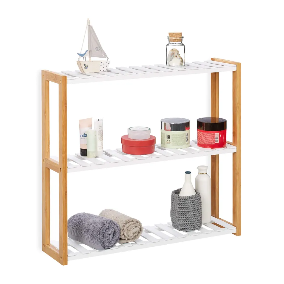 relaxdays-wandregal-mit-3-ablagen-54x60x15-cm-badregal-k-chenregal-bambus-wei image 1