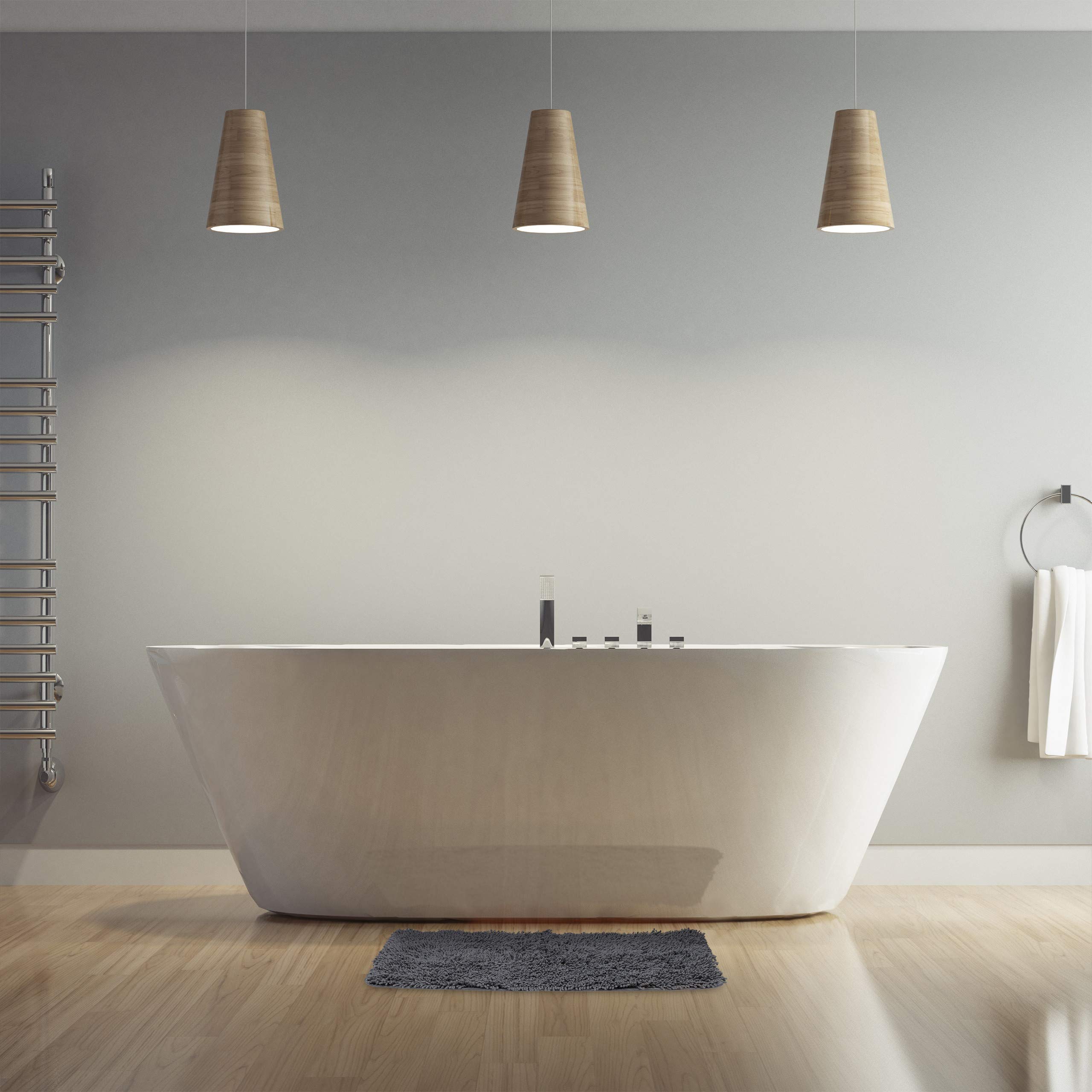 relaxdays-badematte-baumwolle-50x80-cm-grau-rutschfest-waschbar image 2