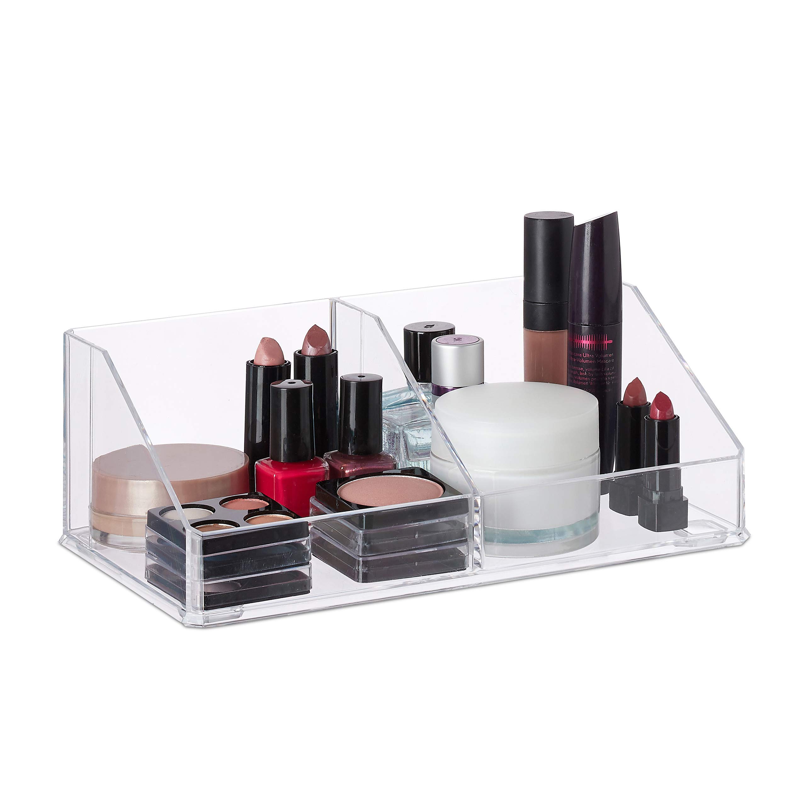 relaxdays-make-up-organizer-acryl-transparent-2-f-cher-21-5-cm image 1