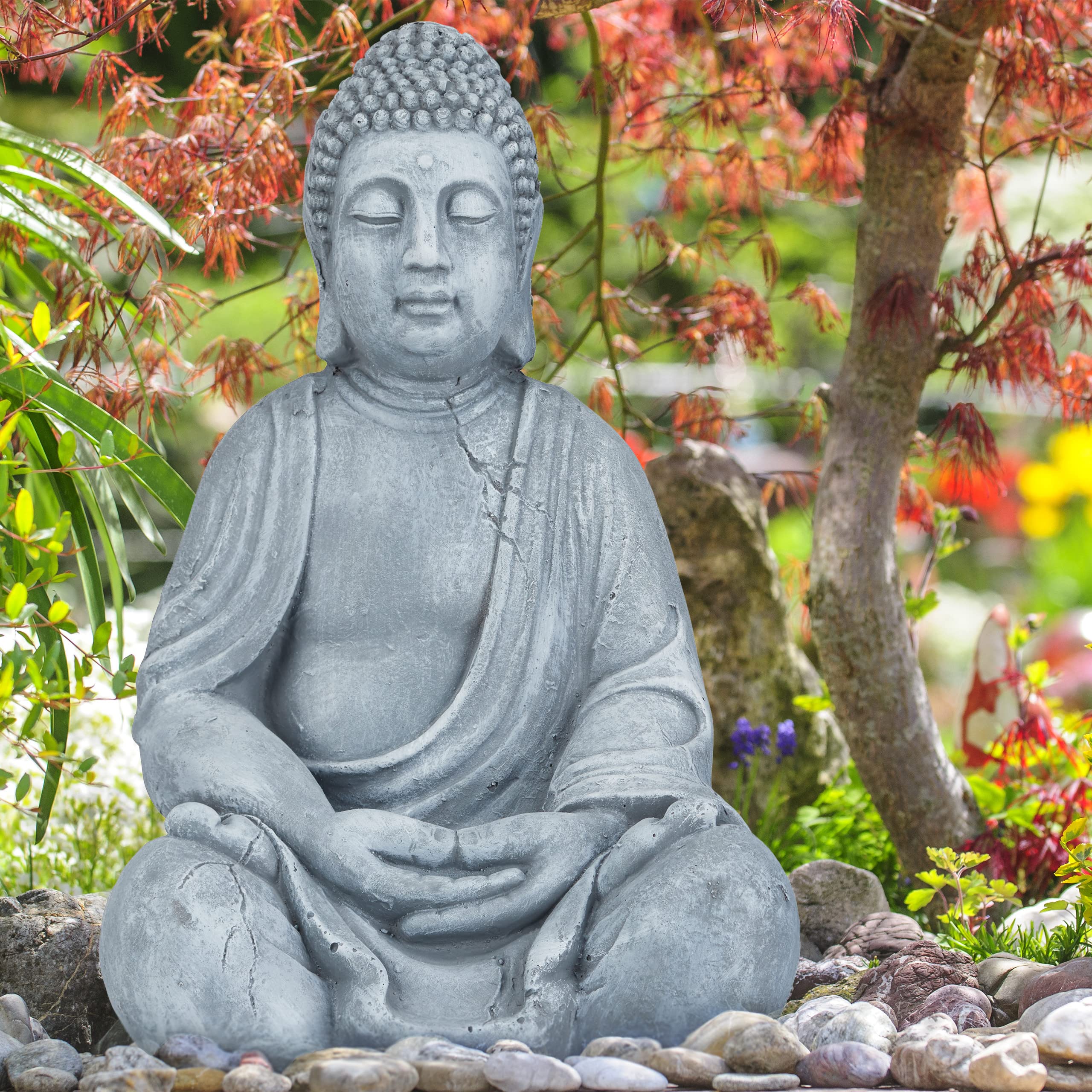 relaxdays-xl-buddha-figur-sitzend-50-cm-dunkelgrau-polyresin-outdoor image 5