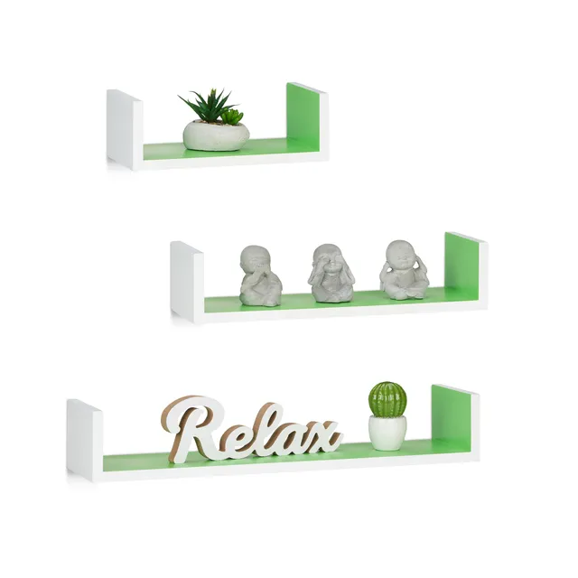 relaxdays-wandregal-3er-set-u-form-schweberegal-wei-gr-n image 1