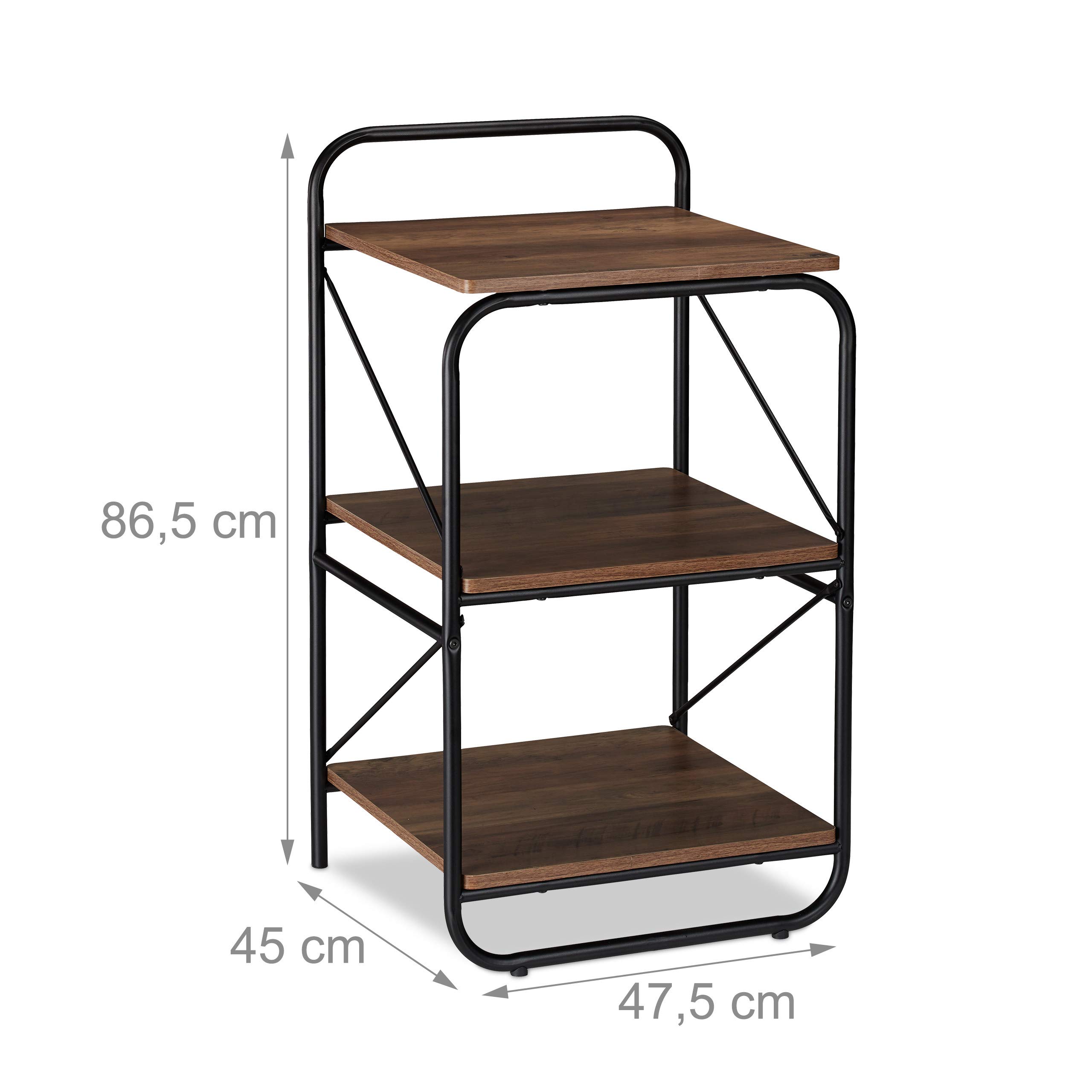 relaxdays-standregal-3-ebenen-metall-schwarz-braun-86-5-x-47-5-x-45-cm image 3