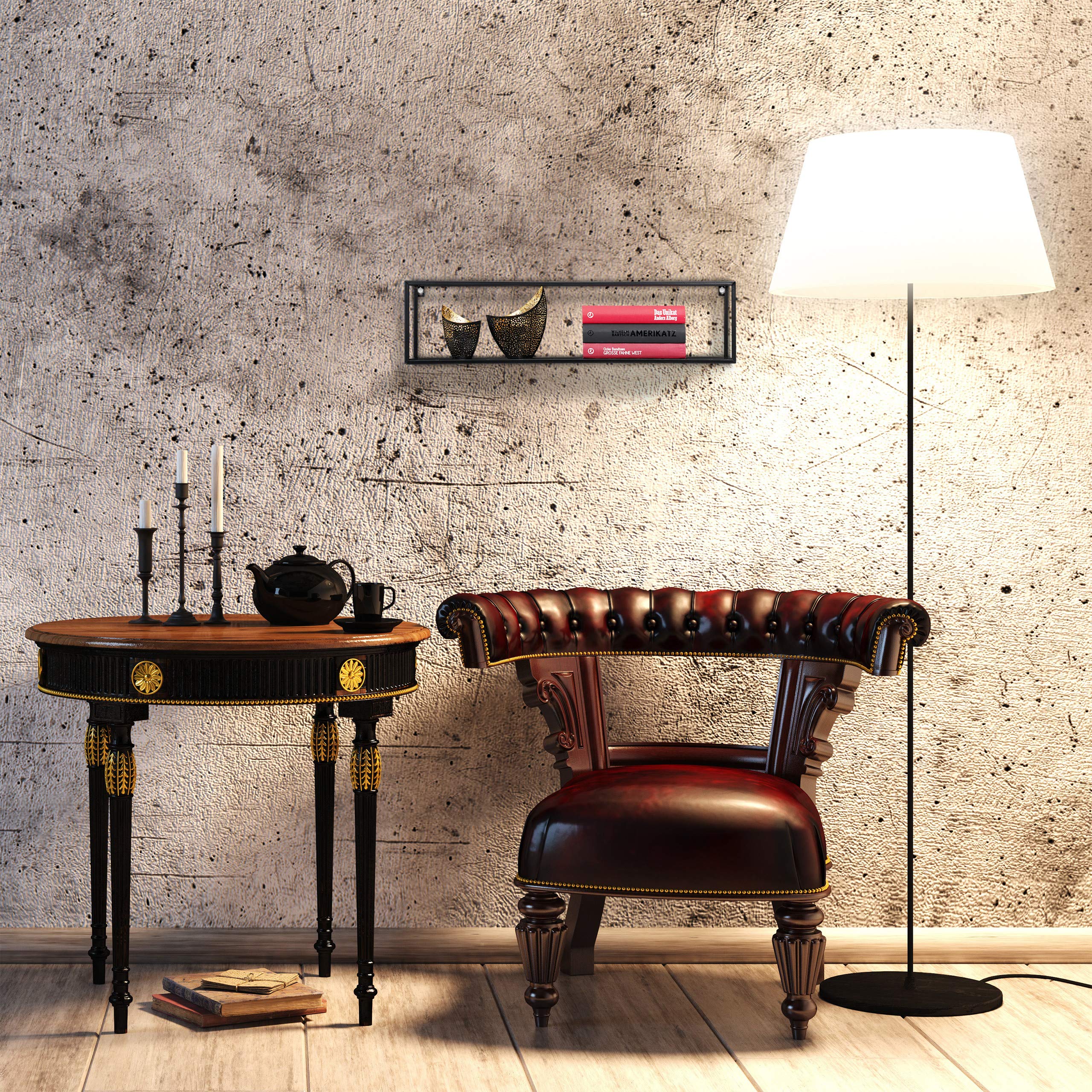 relaxdays-wandregal-metall-schwarz-industrial-16x65x15-cm-5-kg image 2