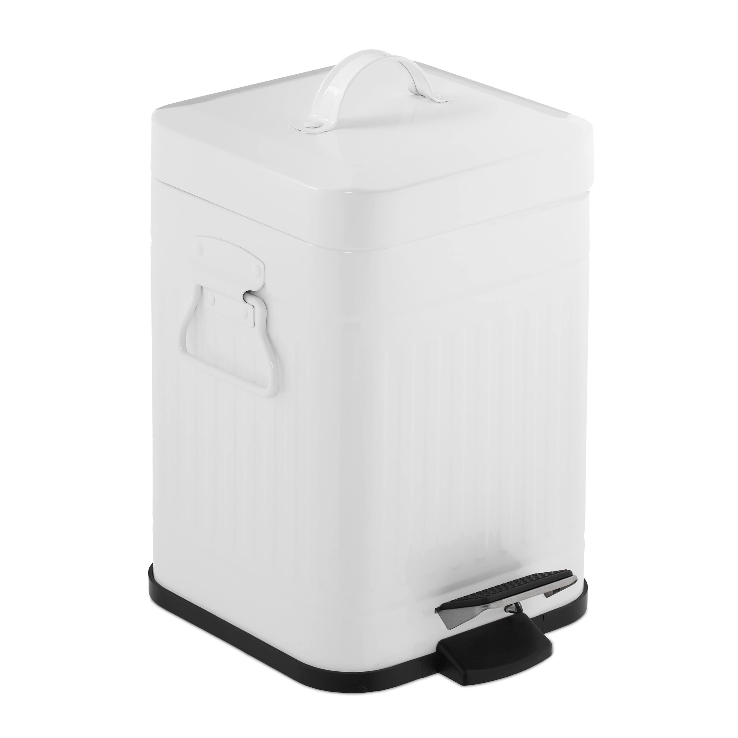 relaxdays-kosmetikeimer-3-liter-treteimer-eckig-wei-soft-close image 1