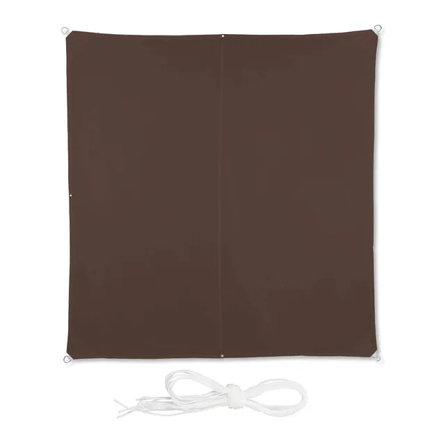 relaxdays-sonnensegel-quadratisch-3-x-3-m-braun-mit-uv-schutz image 1