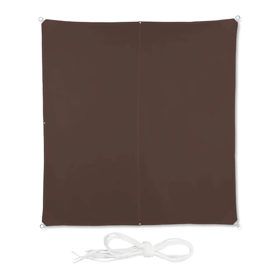 relaxdays-sonnensegel-quadratisch-3-x-3-m-braun-mit-uv-schutz image 1