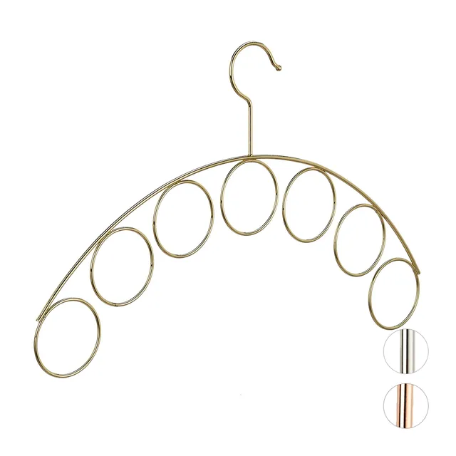 relaxdays-kleiderb-gel-schalhalter-gold-metallb-gel-40-5-cm-mit-7-ringen-3-mm-d- image 1
