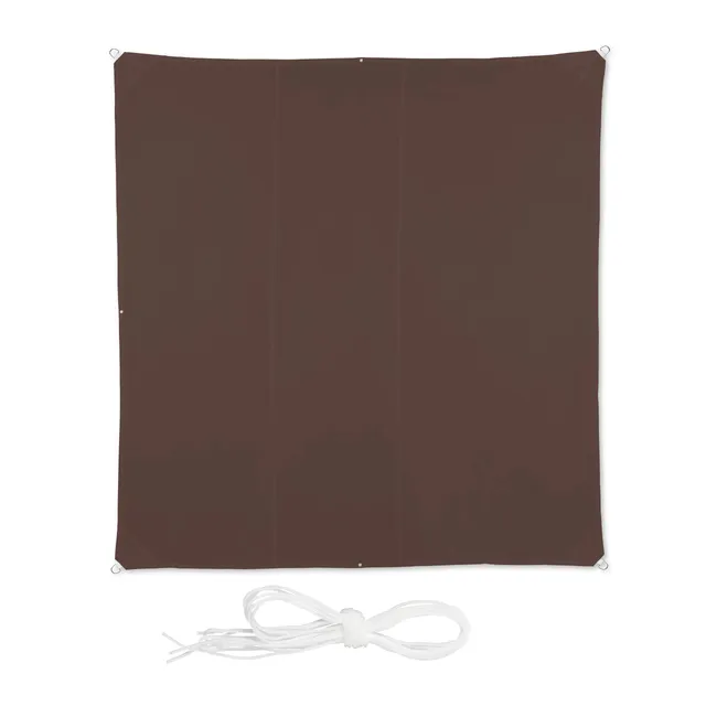 relaxdays-sonnensegel-quadratisch-4-x-4-m-braun-mit-uv-schutz image 1