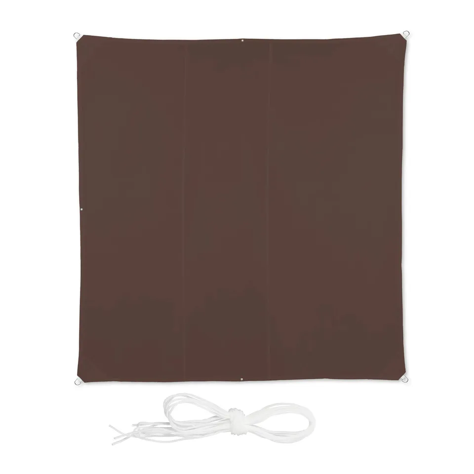 relaxdays-sonnensegel-quadratisch-4-x-4-m-braun-mit-uv-schutz image 1