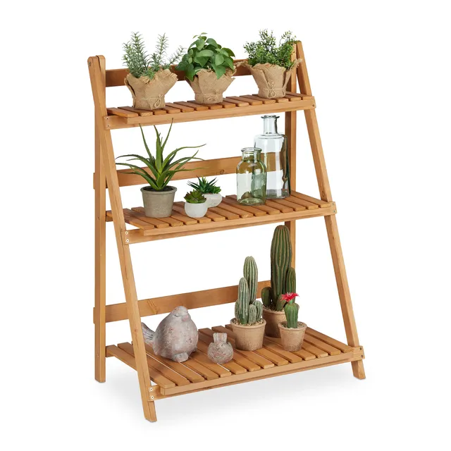 relaxdays-blumentreppe-holz-klappbar-3-ebenen-95x70x40-cm-braun image 1