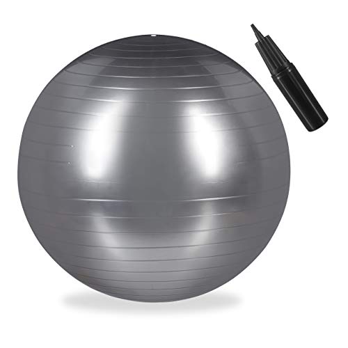 relaxdays-gymnastikball-55-cm-silber-fitnessball-mit-pumpe image 7