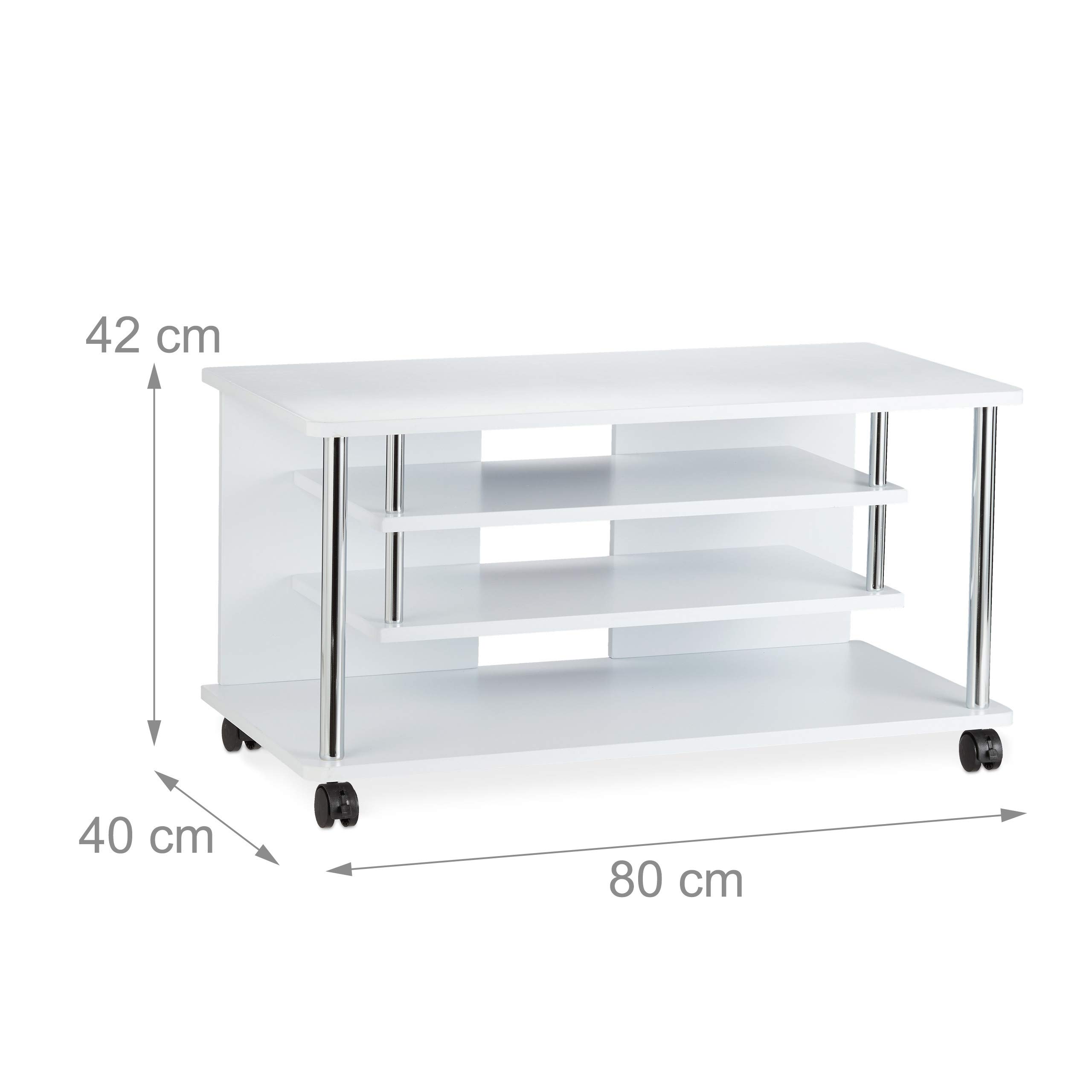 relaxdays-tv-board-mit-rollen-wei-2-ablagen-42x80x40-cm image 5