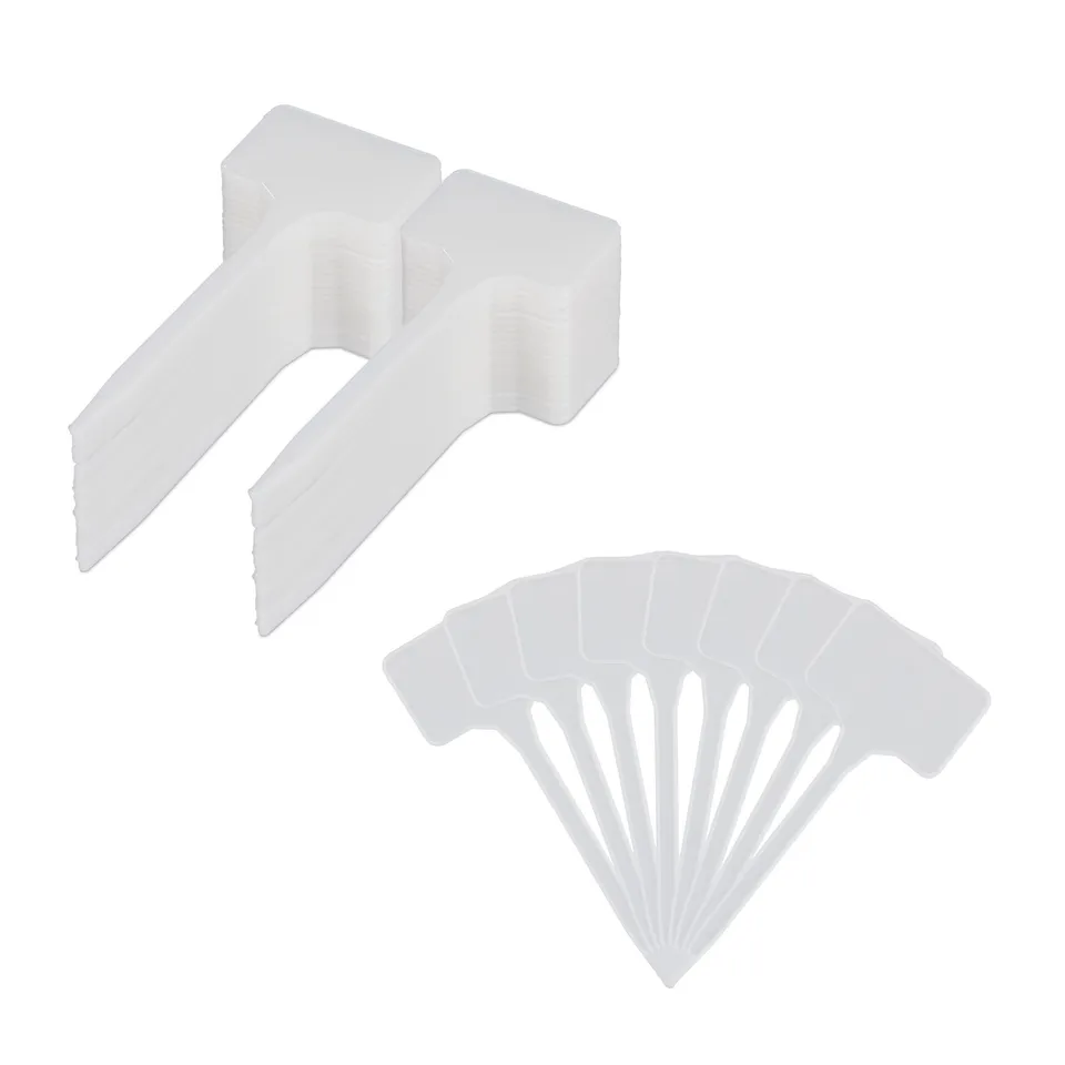 relaxdays-pflanzenschilder-100er-set-kunststoff-wei-14-5-x-5-5-cm image 1